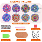 8 Pcs Diamond Art Coasters, Mandala Diamond Painting Kits for Adults Kids Beginners, Diamond Painting Coasters Art Craft Supplies for Birthday Gift