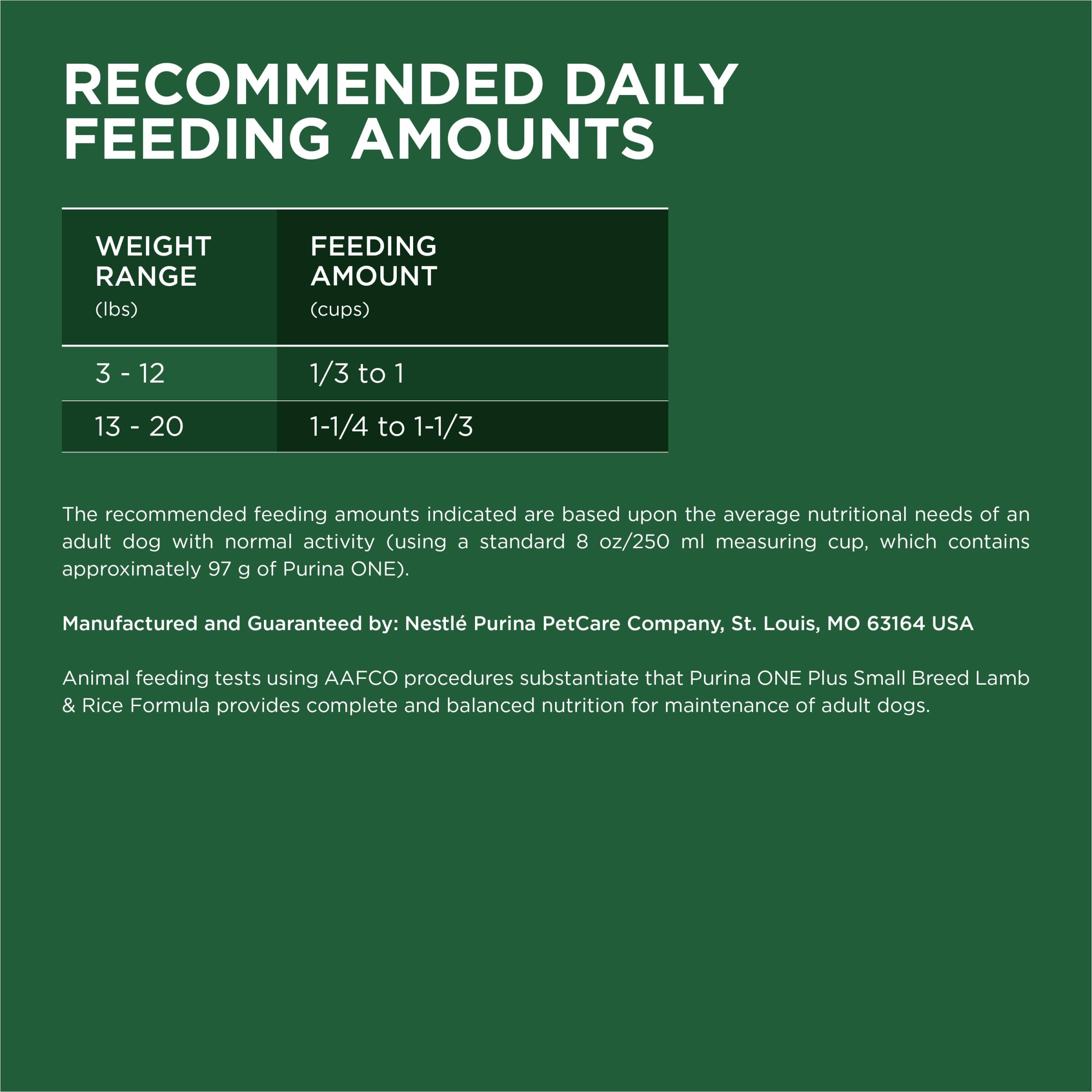 Purina ONE Plus Small Breed Lamb and Rice Formula Dry Dog Food - 7.4 lb. Bag