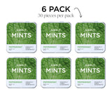 Simply Mints | Peppermint Breath Mints | Pack of Six (180 Pieces Total) | Breath Freshening + Aspartame-Free + Vegan + non-GMO