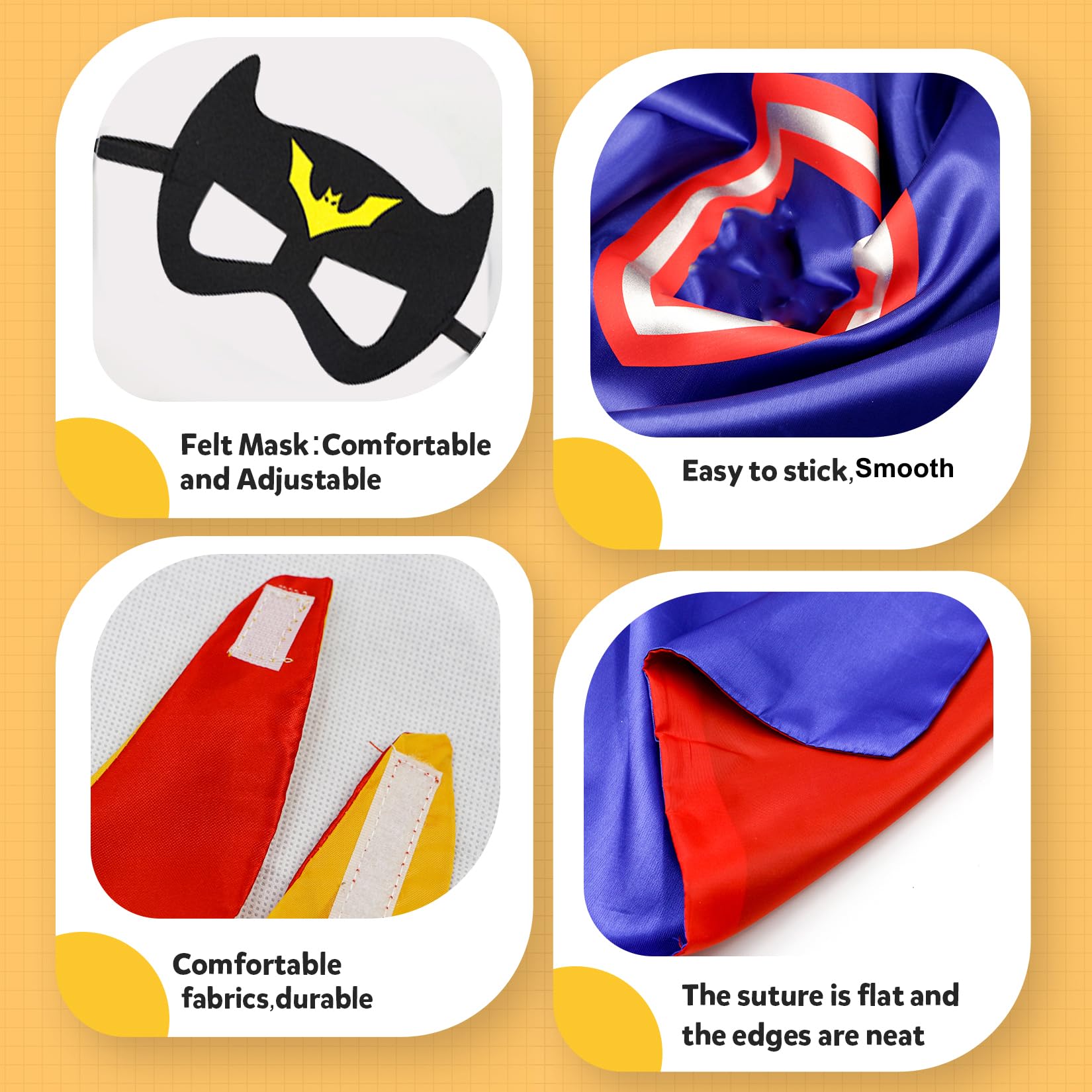 KARAZZO Superhero Capes Set and Wristbands Kids Costumes Halloween Christmas Cosplay Dress Up for Boys (8-PACK CAPES SET)