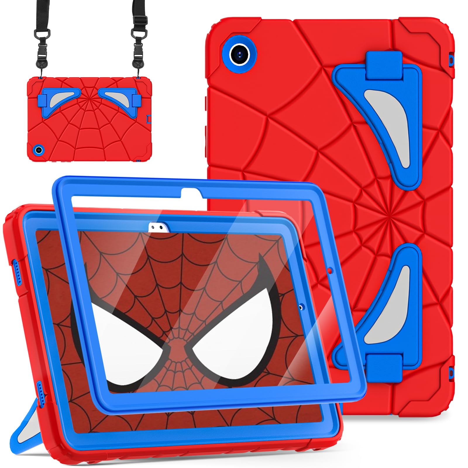 Auizotl Case for Galaxy Tab A9 Plus Case Samsung Galaxy Tab A9 Plus 11 Case Kids Samsung Tablet Cases with Screen Protector Stand Thickned Cornor Impact Protection Tab A9+ Case 11 Inch, Red Blue
