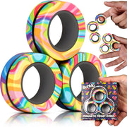BUNMO Stocking Stuffers for Teens - Magnetic Rings - Fidget Toys Adults - Magnetic Fidget Rings - Stocking Stuffers for Adults - Addictive Fidget Toy for Boys & Girls - Great Teen Gift - Multicolor