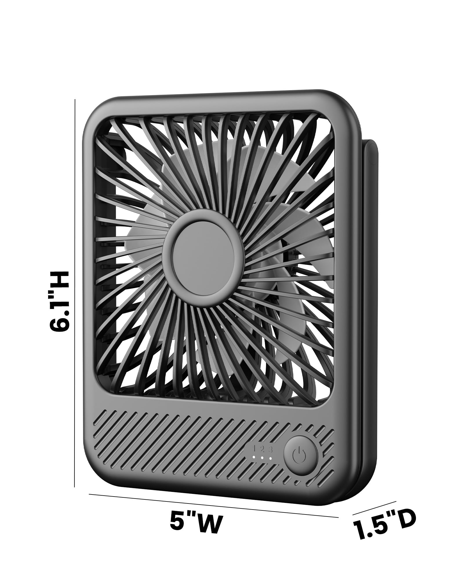 Koonie USB Desk Fan, Strong Wind Ultra Quiet Small Personal Fan with 180° Tilt Folding and 3 Speeds Adjustable, USB-C Corded Powered Mini USB Fan for Office Desktop Bedroom, NO BATTERY