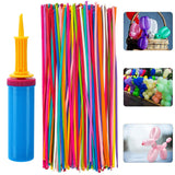 100 Pcs Latex Twisting Balloons - 260 N Balloons Kit for Balloon Animals with Pump, Professional Long Balloons to Make Animal for Christmas Birthday Gifts Party Clowns Wedding Decorations