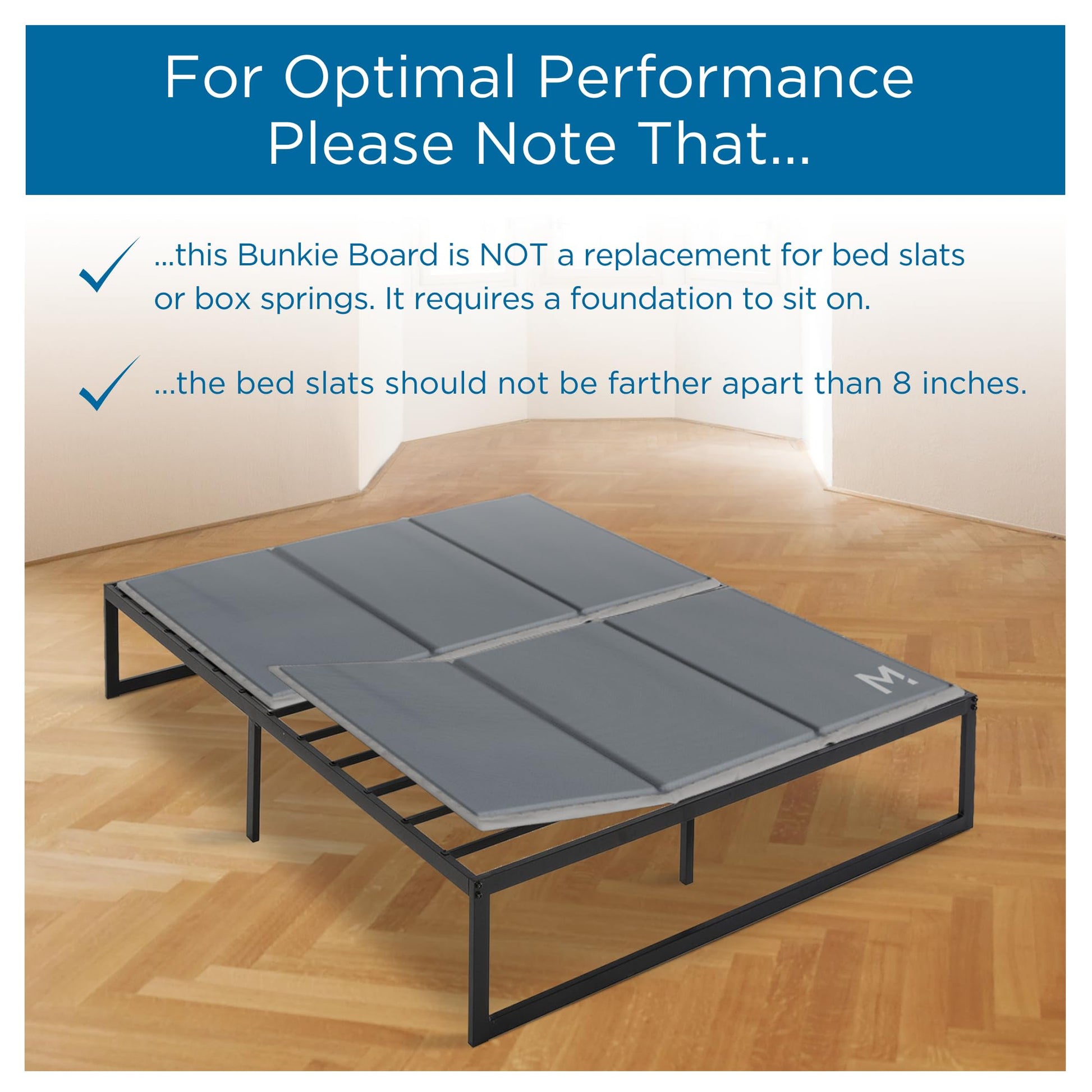 Meliusly Premium 10mm Bunkie Board Queen Size (60x80'') Patent Pending Low Profile Bed Board Design - Breathable, Noise Minimizing, Moisture Resistant Bunkieboards, Low Profile Bed Support