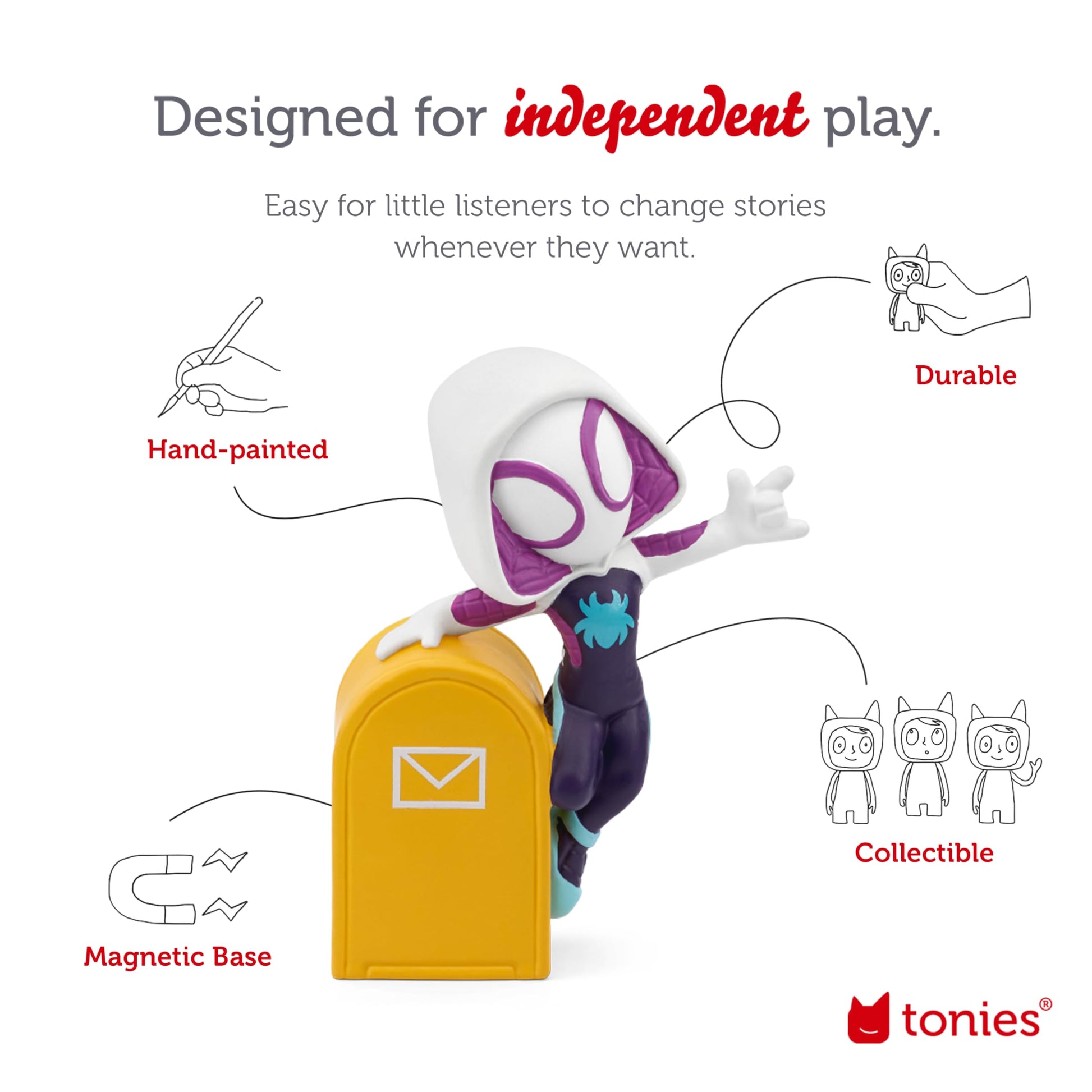 Tonies Ghost-Spider Audio Toy Character from Marvel's Spidey and His Amazing Friends