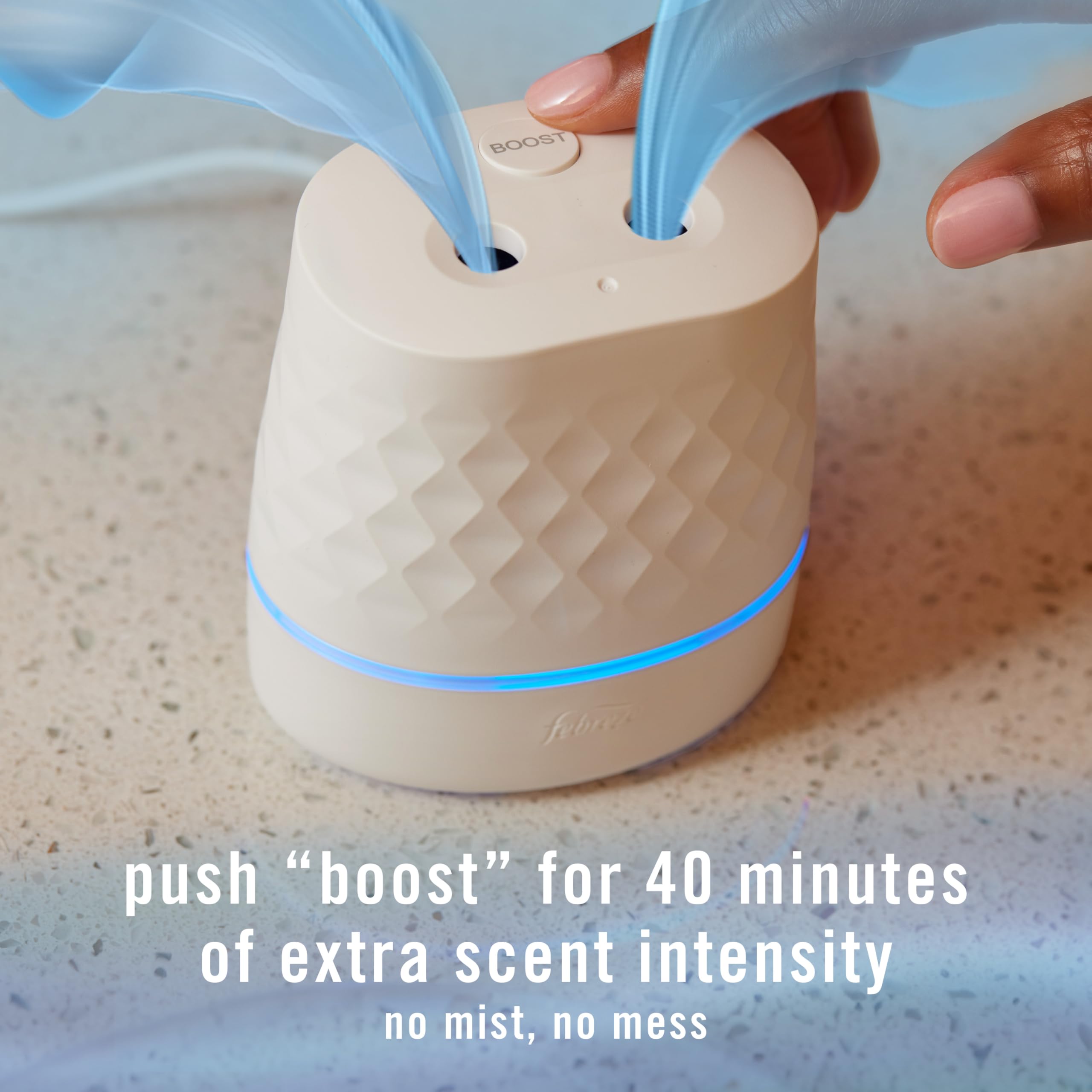 Febreze Plug Scent Booster Starter Kit, Oil Diffuser, Air Freshener Plug in, Continuous Scent, 2 Devices + 2 Baked Cinnamon Apple Refill