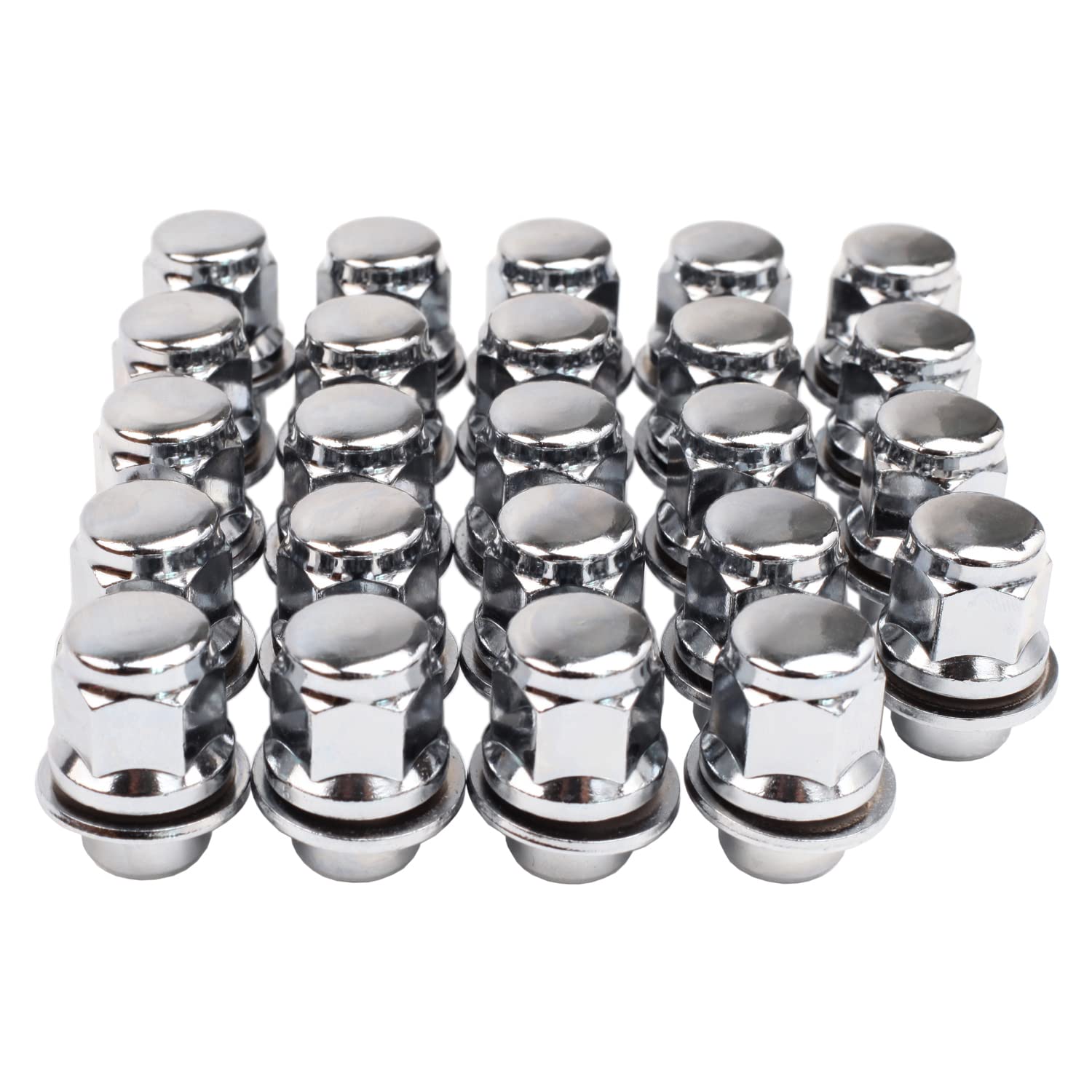 12x1.5 Lug Nuts 20 Pcs Chrome Closed End Mag Style Lug Nuts with Washer 13/16" (21mm) Hex Compatible with Toyota Camry/Corolla/Tacoma Lexus