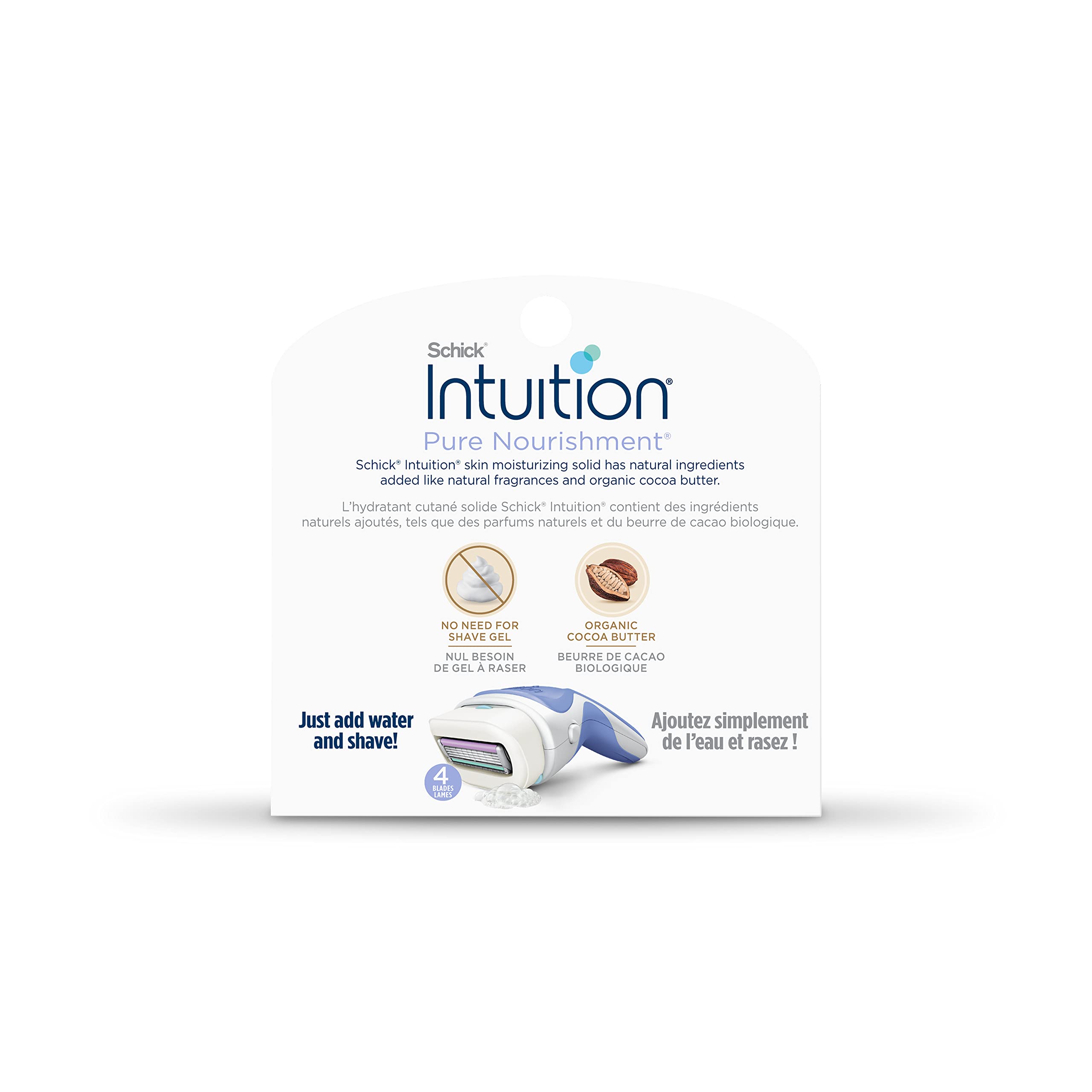 Schick Intuition Refill, Pure Nourishment Razors for Women | Intuition Razor Blades Refill with Organic Cocoa Butter, 6 Count (Pack of 1)