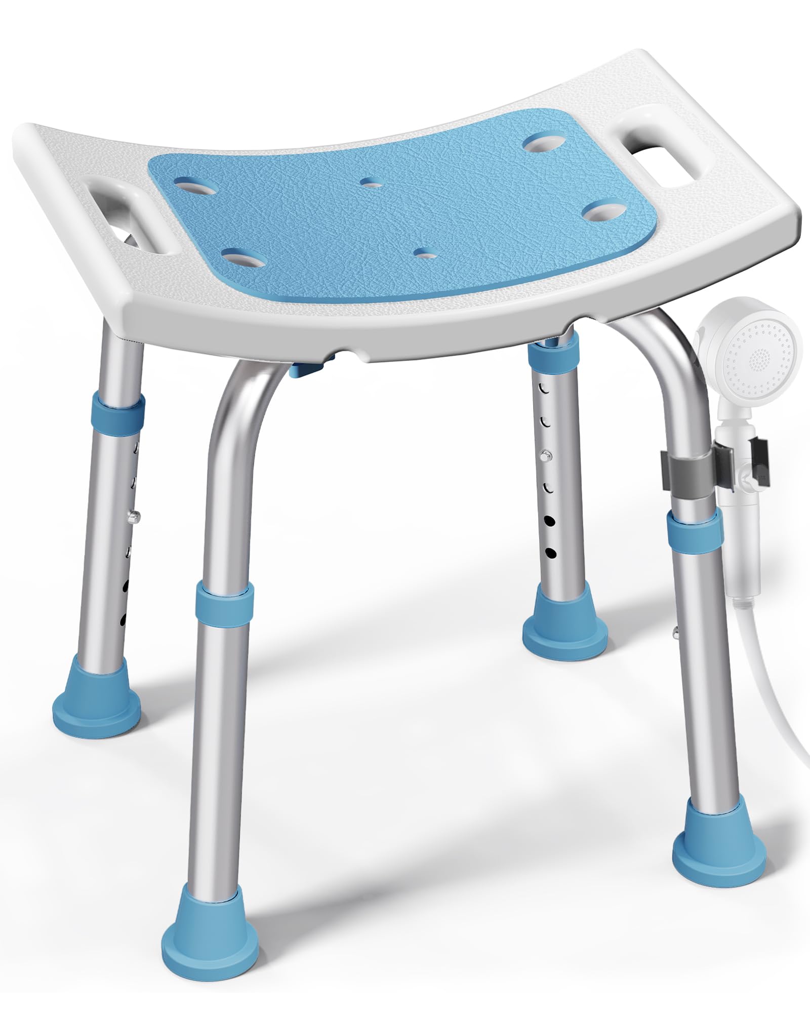 HOMLAND Shower Chair for Inside Shower, 400 lbs Adjustable Shower Stool with Suction Feet, Shower Seat for Inside Tub Bathroom Bench Bath Chair for Elderly and Disabled