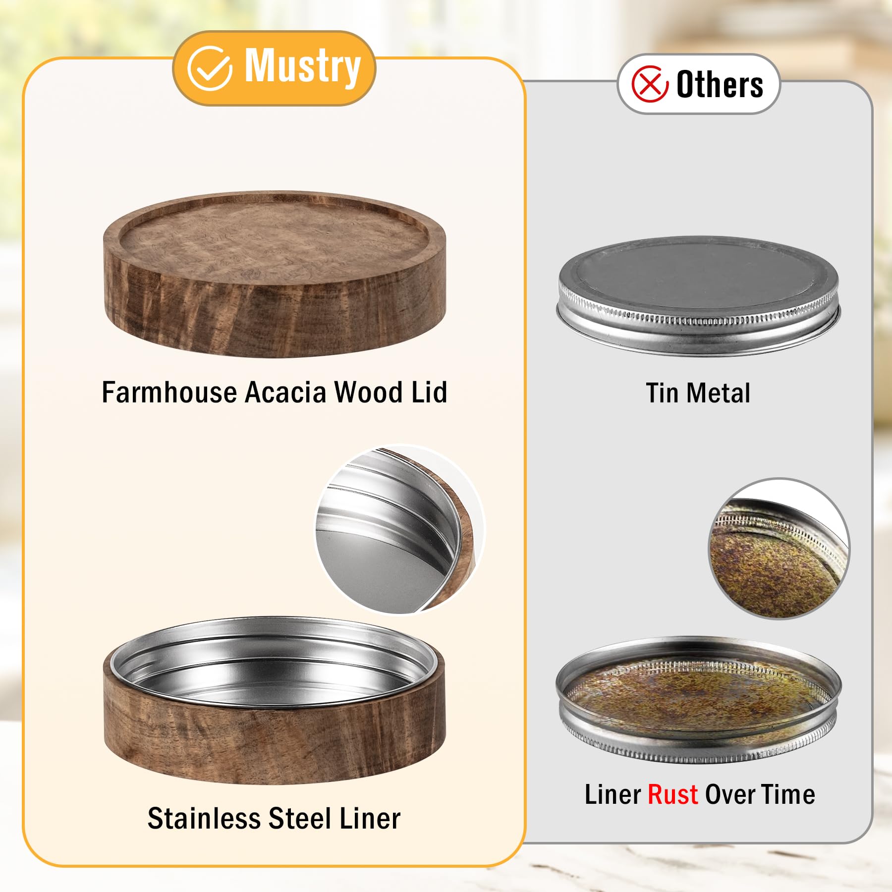 mustry Glass Drink Dispenser for Parties, 1 Gallon Beverage Dispenser with Stand and Spigot Solid Stainless Steel, Used as Lemonade Dispenser Sun Tea Jar Kombucha Jar, Set of 2