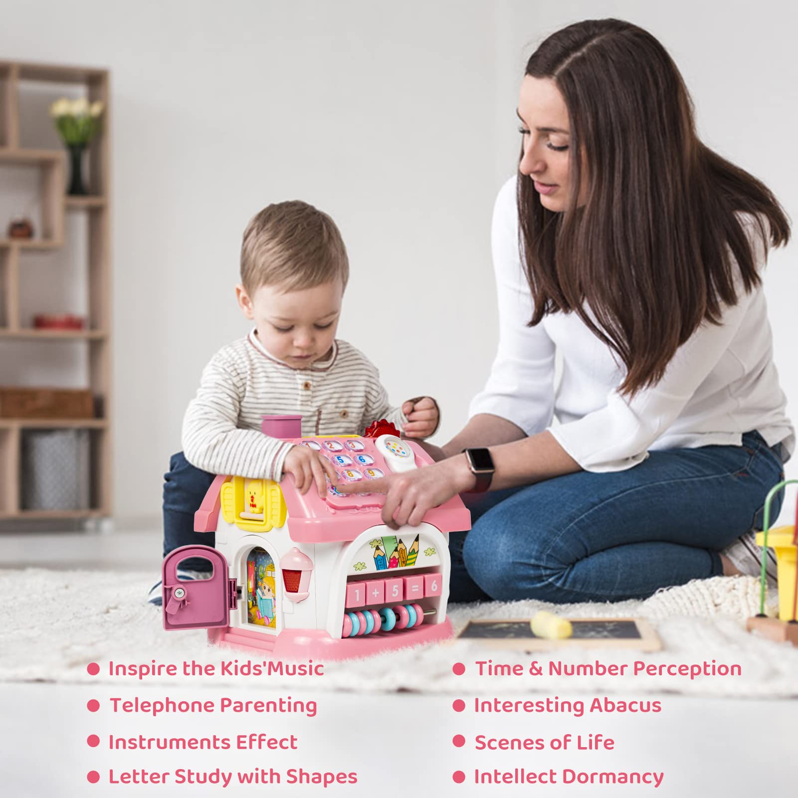 Marstone Toddler Toys for 1 Year Old Girl Gifts: First 1st Birthday Gifts for Girls and Boys, 8-in-1 Musical Learning House Baby Toys 6-12 12-18 Months, Educational Toddler for Ages 0-2