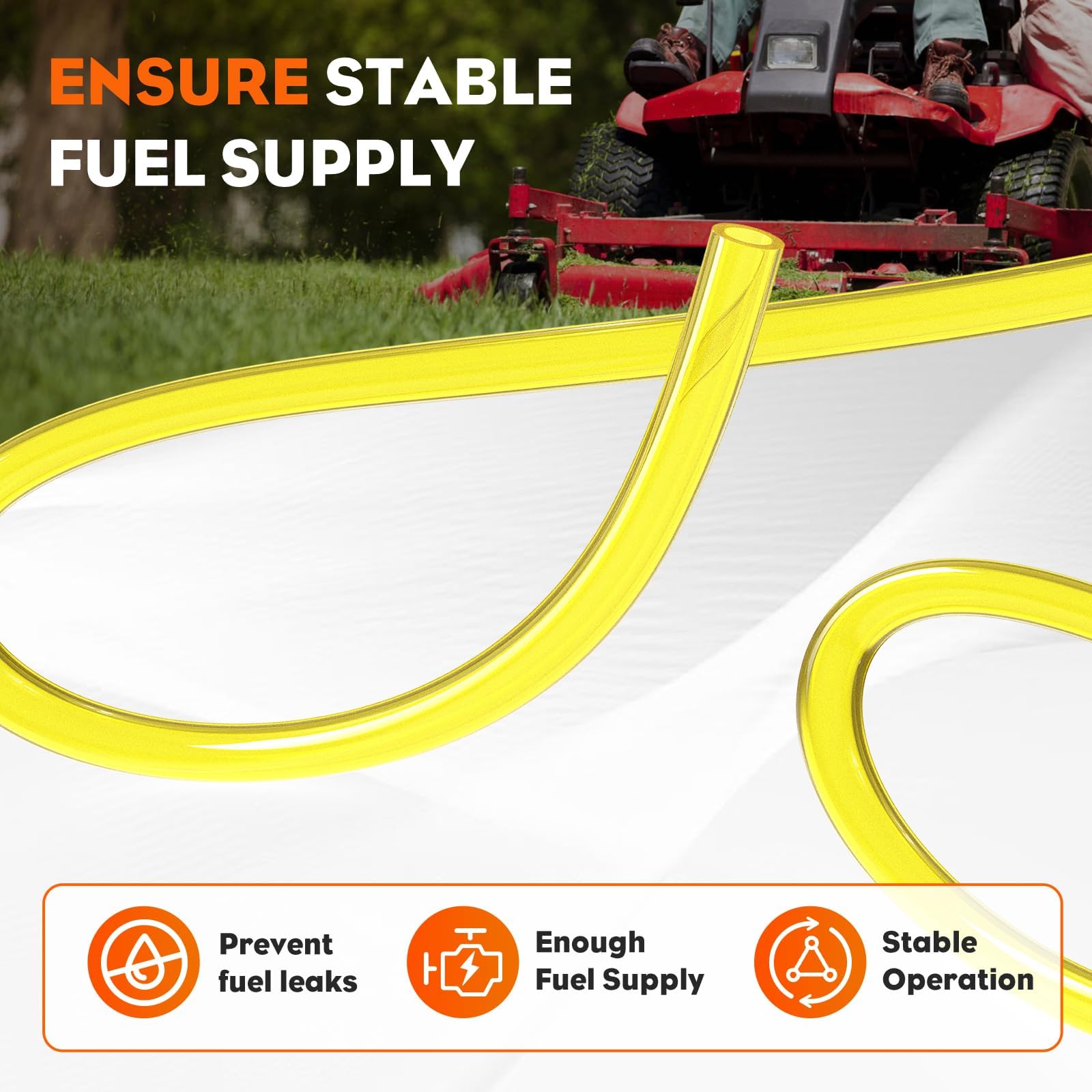 Hipa 4 Size Gas Fuel Line Hose Tubing 4 ft. Each for Small Engine Chainsaw Lawn Mower String Trimmer WeedEater Blower Model Parts I.D x O.D 1/8" x 3/16" 3/32" x 3/16" 1/8" x 1/4" .08" x .14"