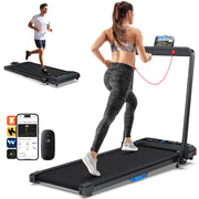 Under Desk Walking Pad Treadmill: Incline Voice Controlled Smart Treadmill 320 lbs Capacity for Home Office Use, Compatible with KINOMAP WELLFIT App