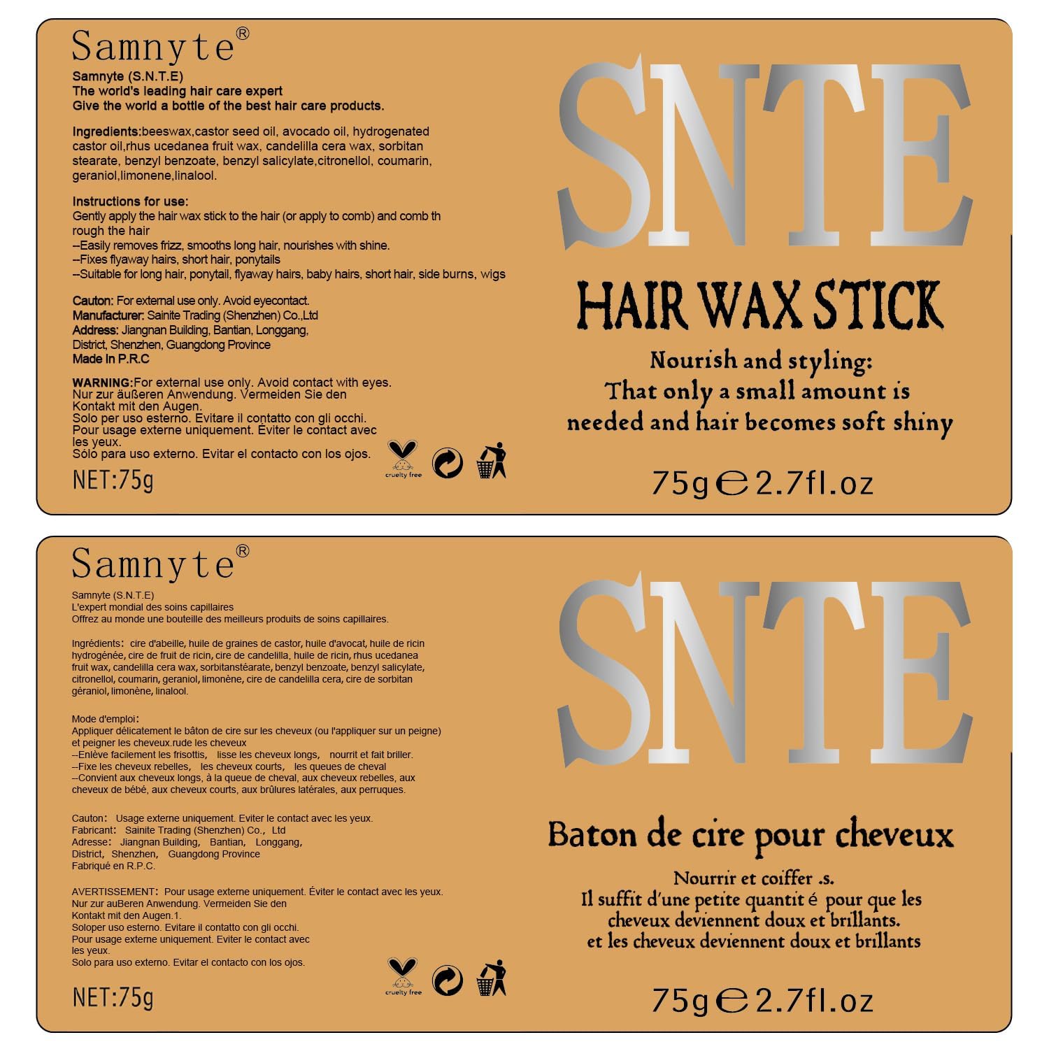 Slick Back Hair Brush Set: Hair Wax, Edge Brush, Rat Tail Comb, Bristle Brush, Hair Bun Accessories, Smoothing Brush for Women & Kids