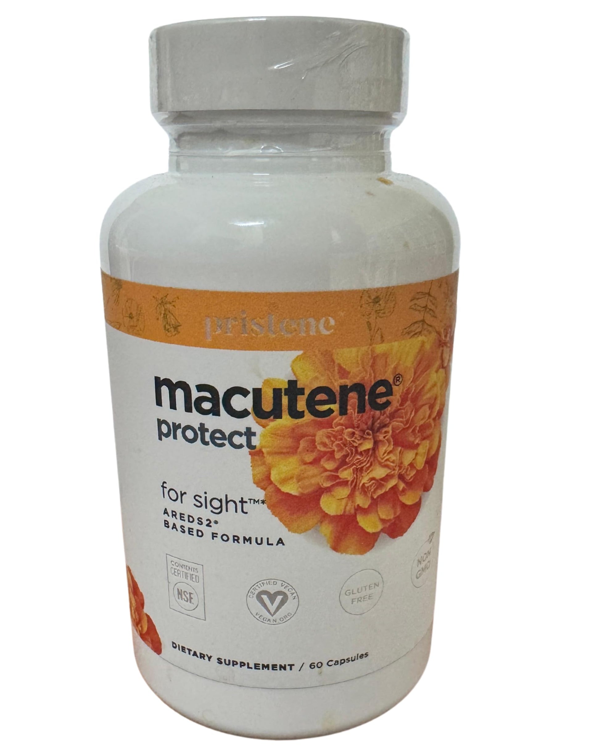 Macutene Protect Eye Vitamins for Areds 2 with Lutein and Zeaxanthin Supplements (25mg/5mg) – Doctor Formulated Bilberry Supplement for Eyes, NSF Certified, Vegan (60 Capsules)