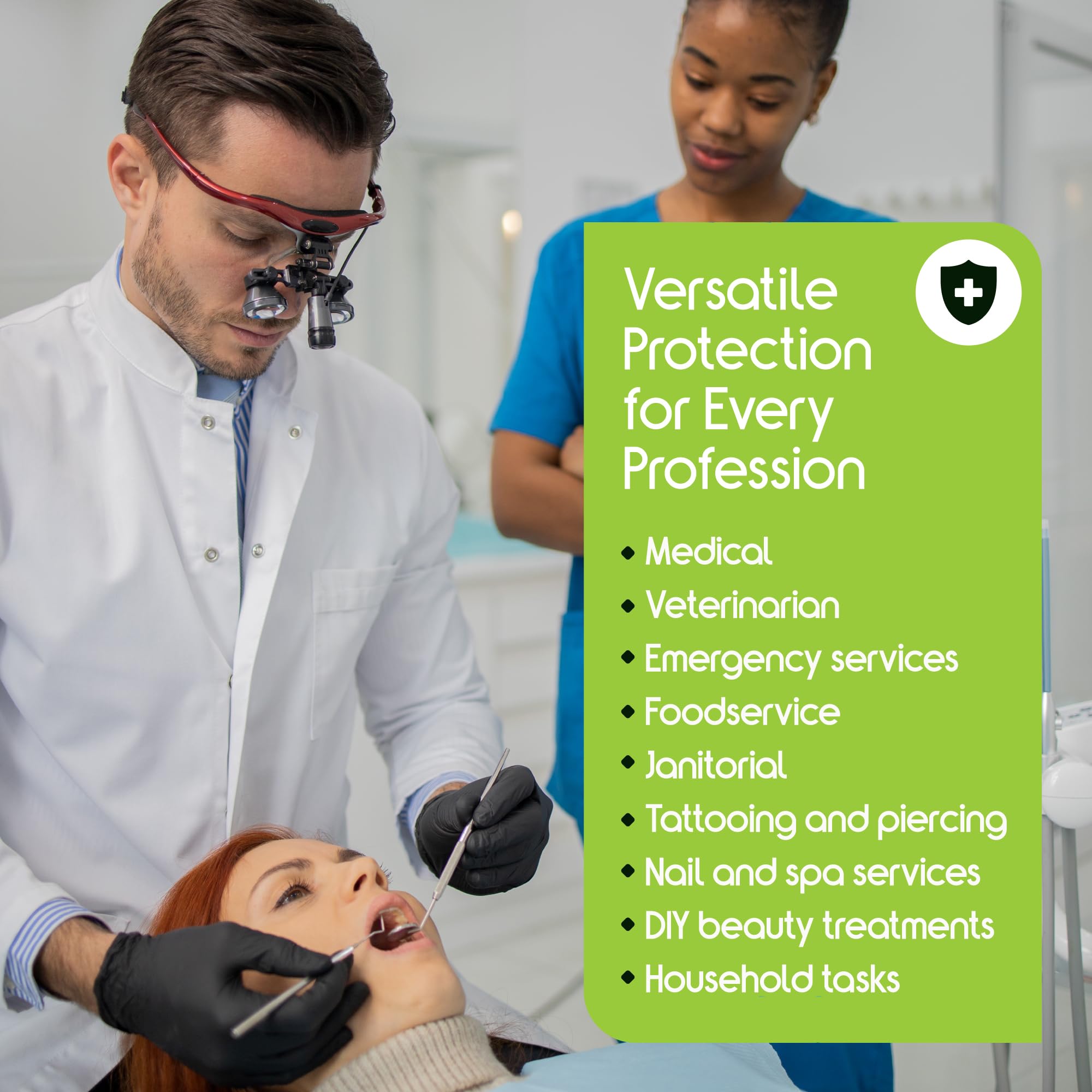 Inspire Black Nitrile Disposable Gloves | 4.5 Nitrile Medical Exam Cooking Cleaning Disposable Black Gloves (Box Of 100, Medium)