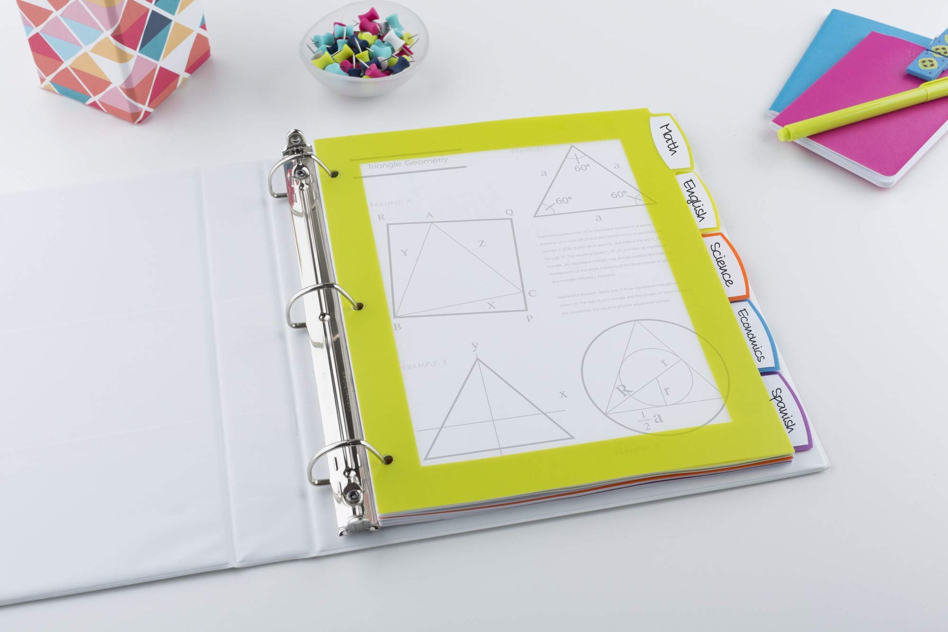 Avery Ultralast Big Tab Plastic Dividers for 3 Ring Binders, 5-Tab Set, Multicolor with White Labels, 1 Set (24900)