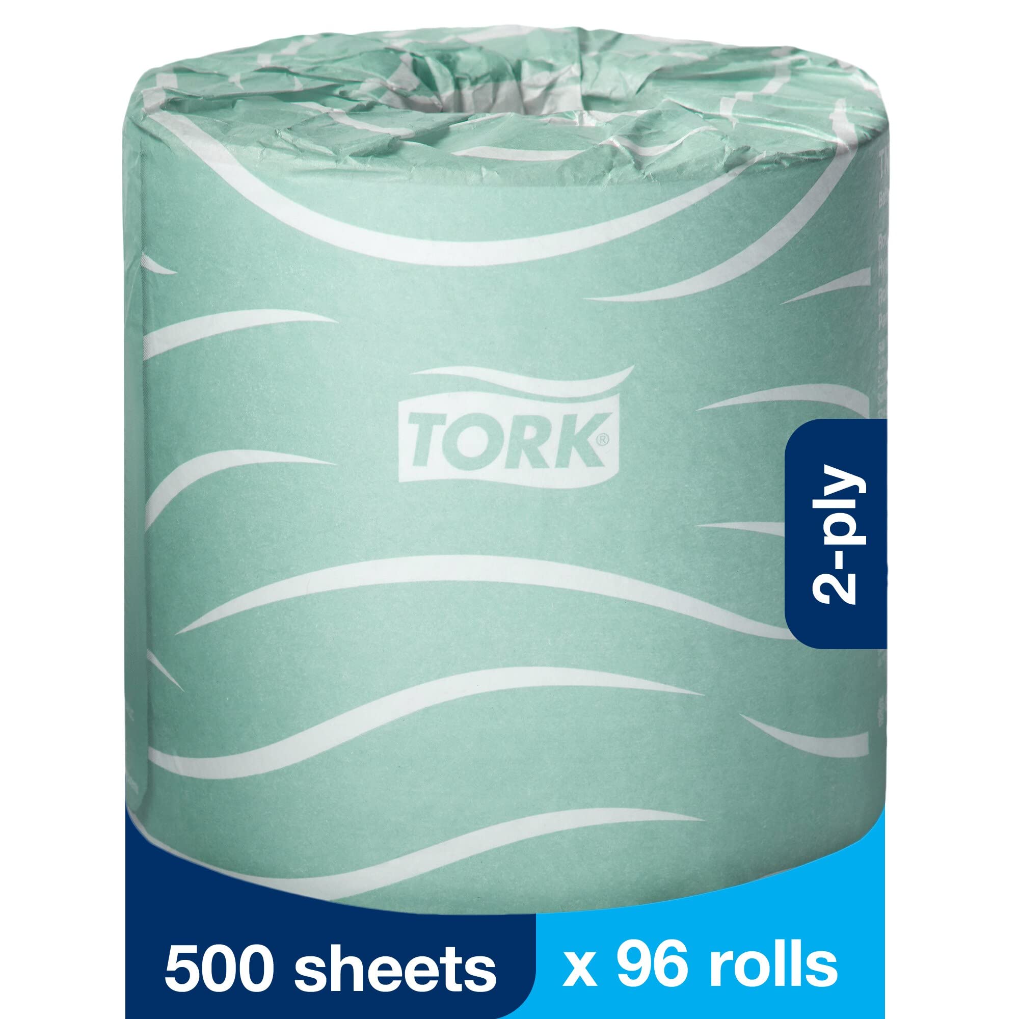 Tork Septic Safe Toilet Paper, White, 2-Ply 100% Recycled, Eco-Friendly, T24 Compatible 96 Rolls x 500 Sheets (TM1616S)