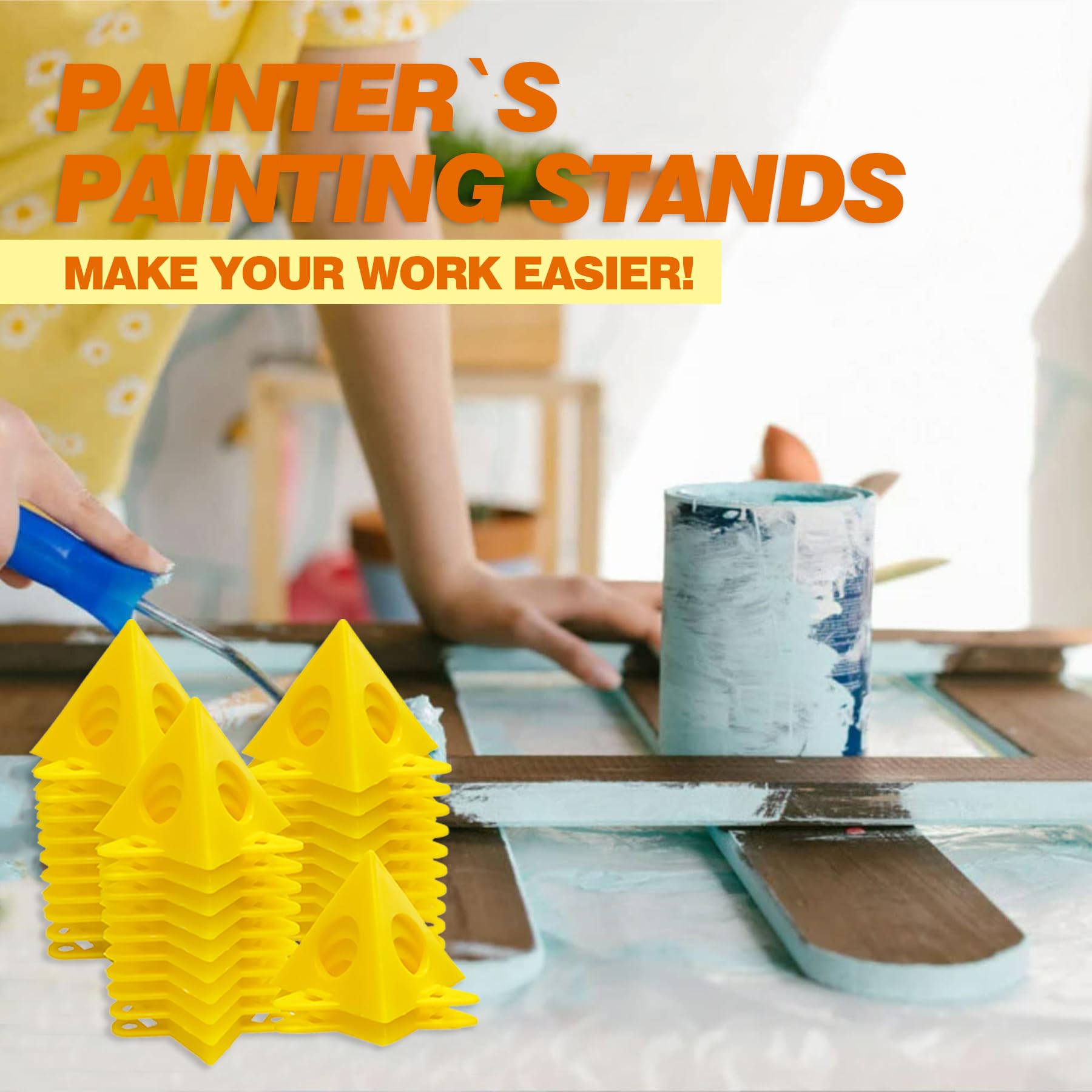 KATA Painters Painting Pyramid Stands: 36pcs Cabinet Doors Risers & Painting - Paint Triangle Stands Mini Cones Tripods for Canvas Support & Pouring - Art DIY Projects Household Essemtials