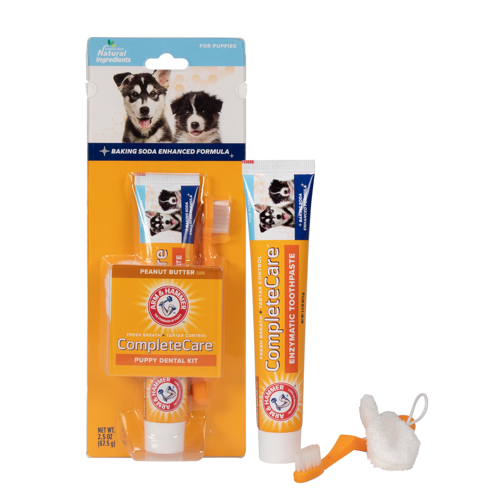 Arm & Hammer for Pets Complete Care Cat & Kitten Dental Kit | Includes 2.5 oz Tuna Flavor Enzymatic Cat Toothpaste, Cat Toothbrush, and Rubber Finger Brush for Cats