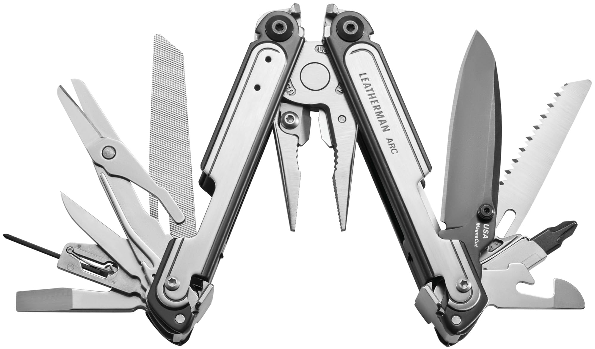 Leatherman, Arc, 20-in-1 Multi-tool for outdoors, camping, home & work, with premium magnaCut steel knife blade.