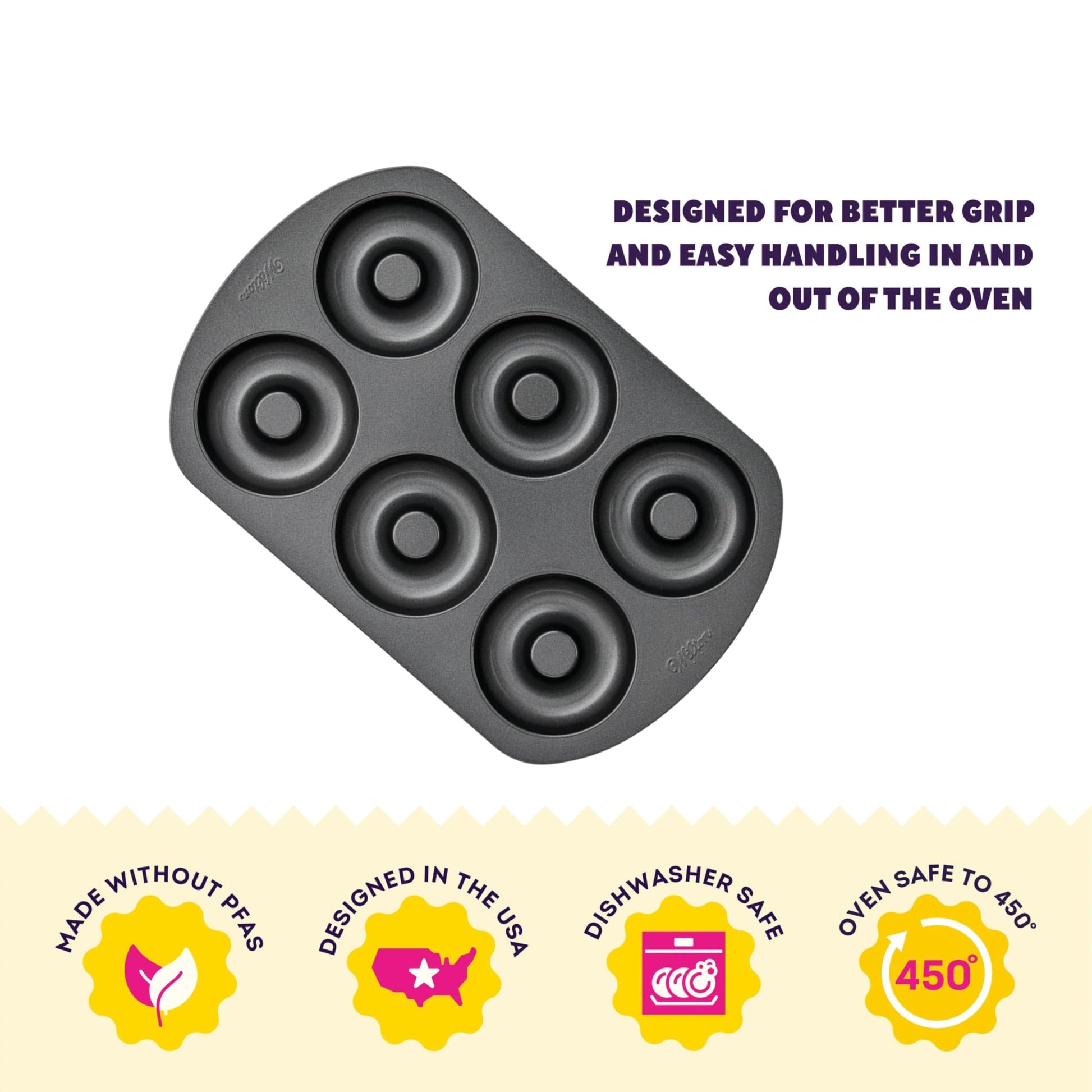 Wilton Gold Premium Non-Stick Warp-Resistant Bakeware, Made without PFAs, Donut Pan Set, 2-Piece, Packaging May Vary