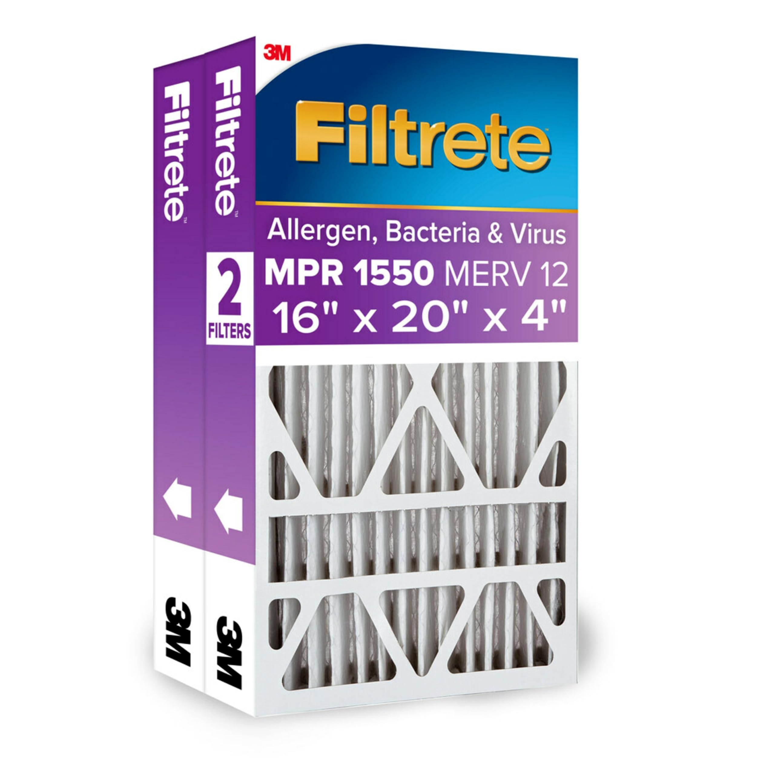 Filtrete High Performance Air Filter, 1550 MPR, 20 in x 25 in x 5 in