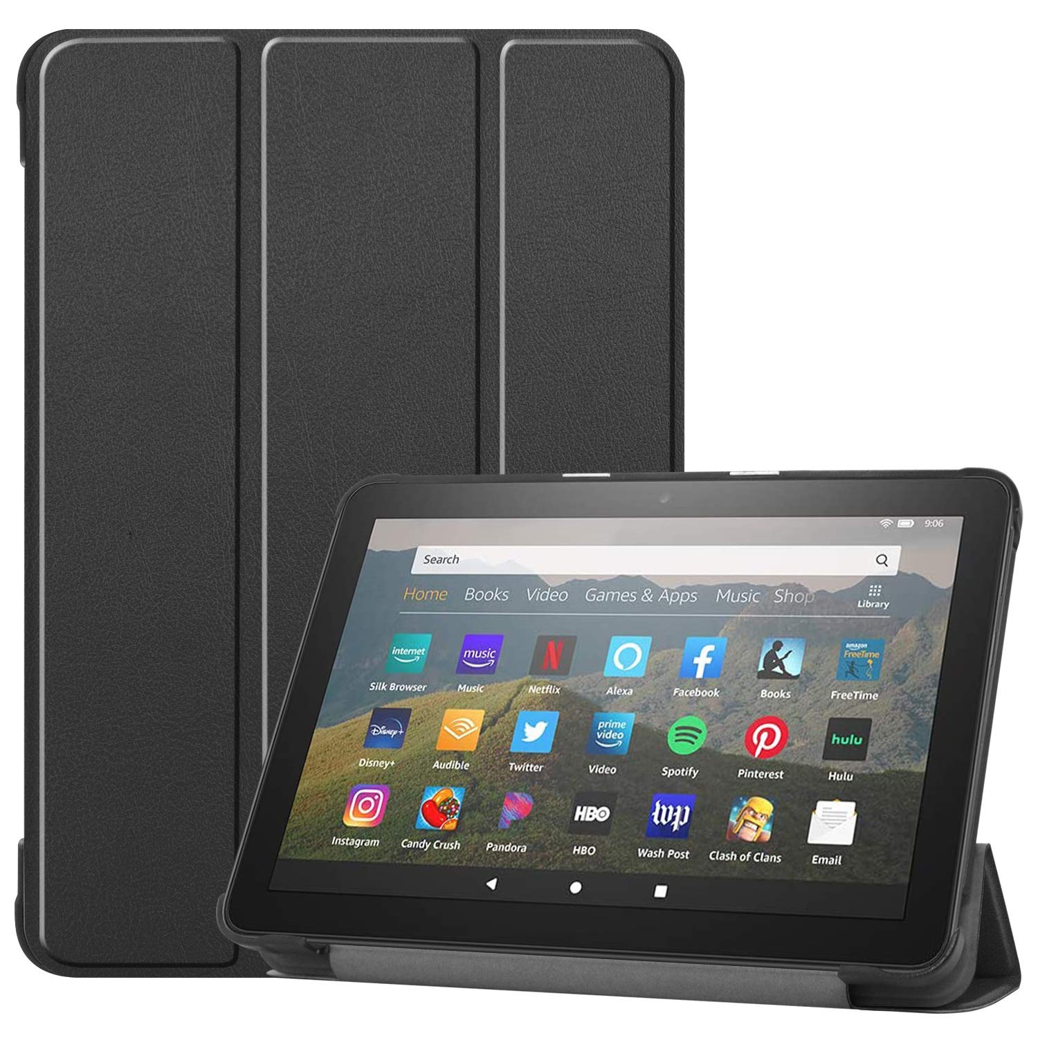 Fire HD 8 Tablet Case,Fire HD 8 Case, Tablet Case Fits Amazon Kindle Fire HD 8 & 8 Plus Tablet (8Ã¢ÂÂ12th/10th Generation, 2024/2022/2020 Release)Trifold Stand Cover with Backshell with Auto Wake/Sleep.