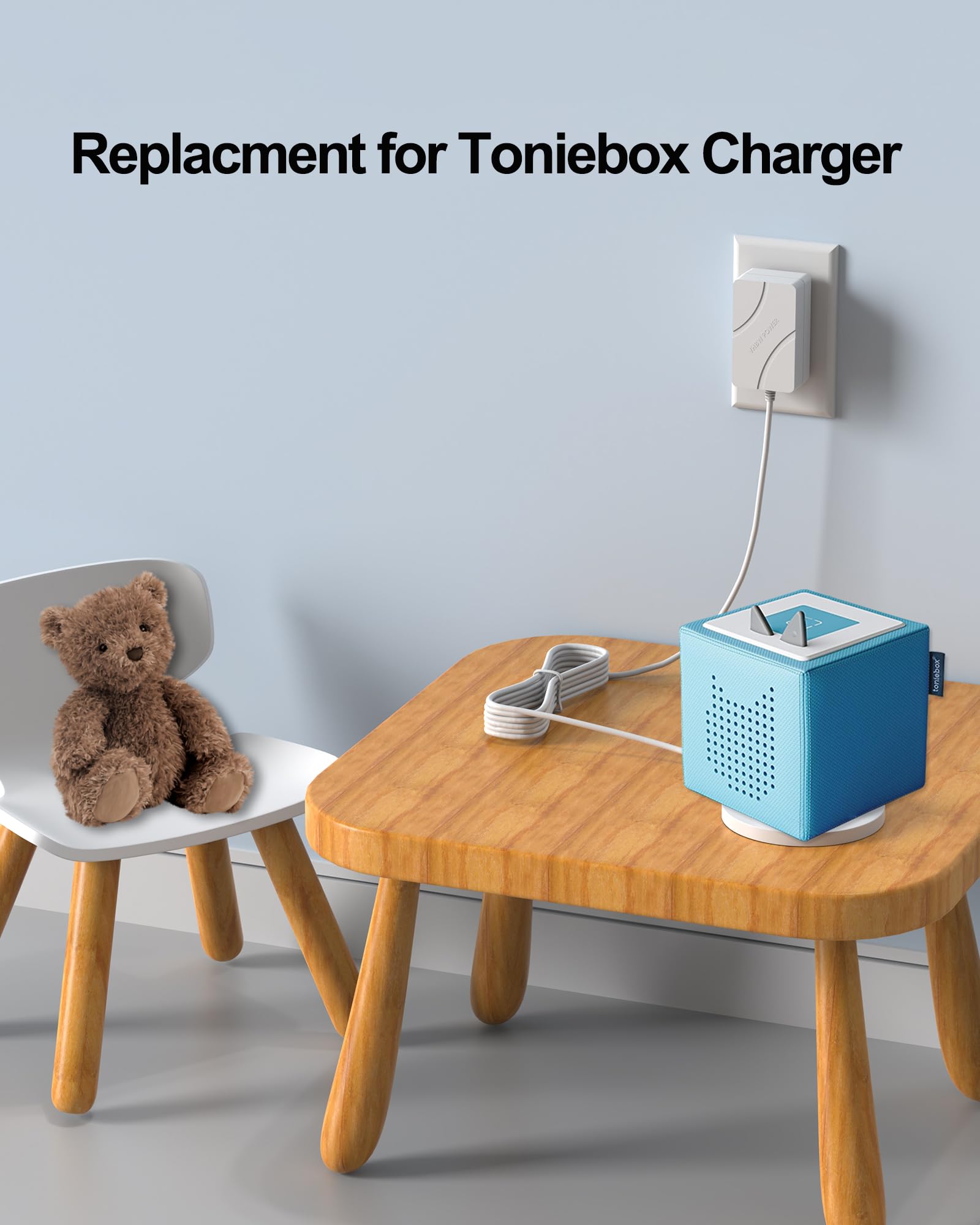 Replacment for Toniebox Charger Compatible with Toniebox Audio Player Starter Set for Kids, Replacement for Tonie Box Charging Base Station Power Cord
