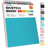 Soucolor 9" x 12" Sketch Book, 1-Pack 100 Sheets Spiral Bound Art Sketchbook, (68lb/100gsm) Acid Free Artist Drawing Book Paper Painting Sketching Pad for Kids Students Adults Beginners