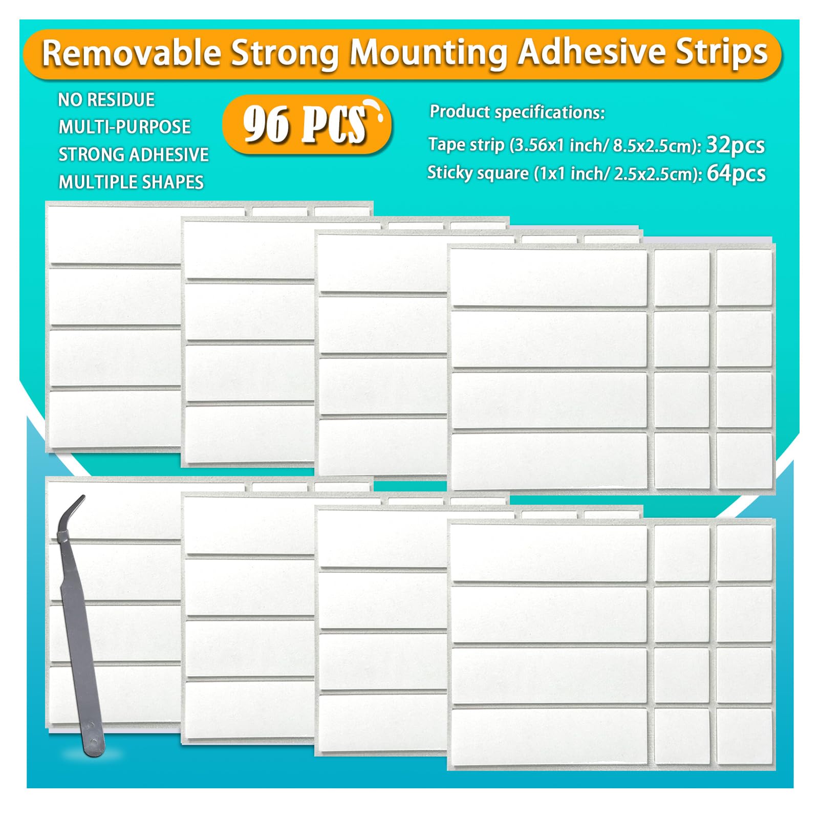 Birllaid Double Sided Tape for Walls, Picture Hanging Strips Removable Mounting Dots Adhesive Heavy Duty, Removable for Art Craft, Decoration, Party Supplies, Multipurpose