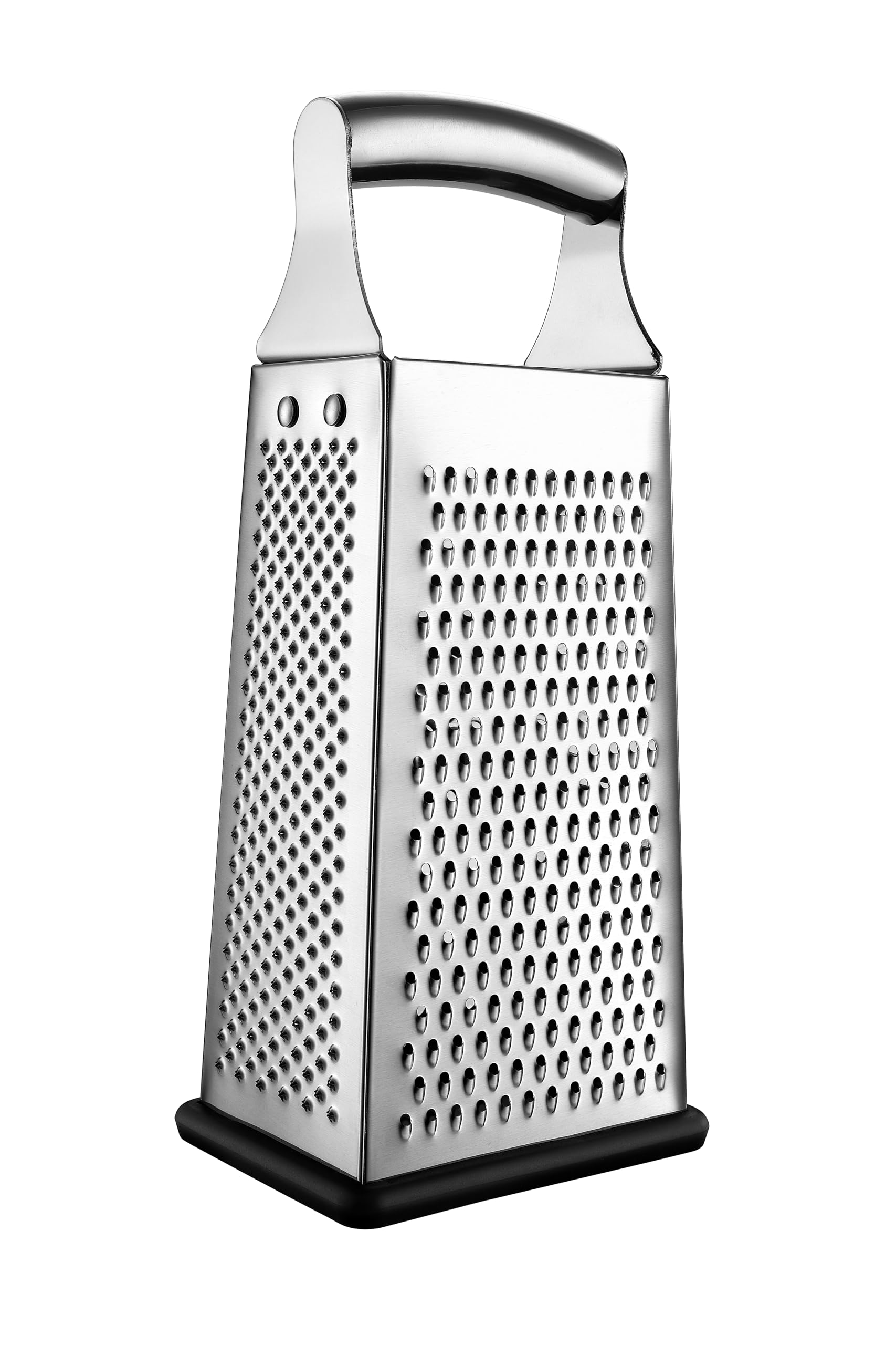 Spring Chef Professional Large Parmesan Cheese Grater, Stainless Steel Metal Box Grater with Handle, 4 Sided Handheld Kitchen Food Shredder for Cheese, Carrot, Veggie, Ginger, Potato - Dishwasher Safe