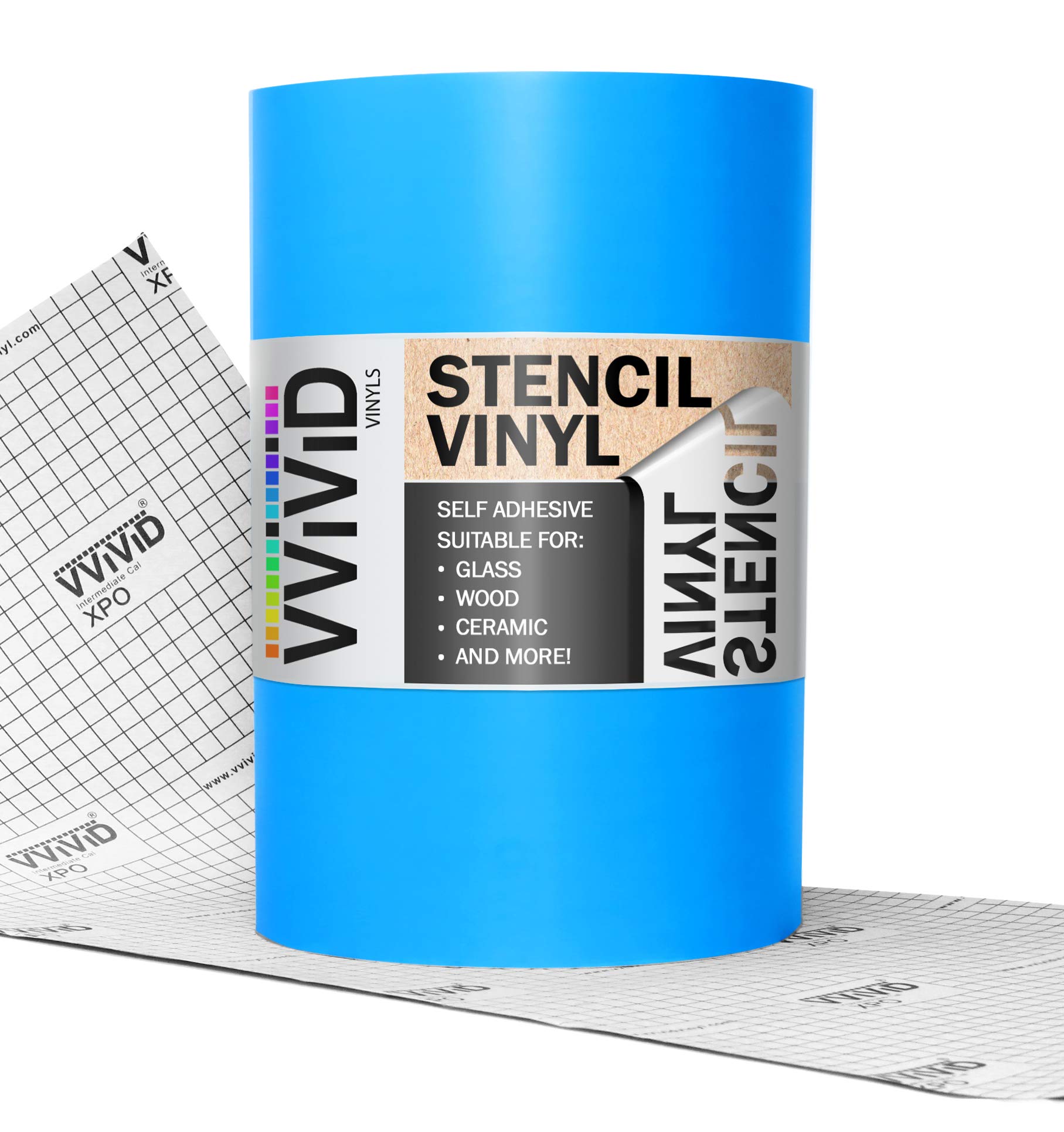 VViViD Blue Stencil Vinyl Masking Film with Anti-Bleed Technology (12" x 6ft)