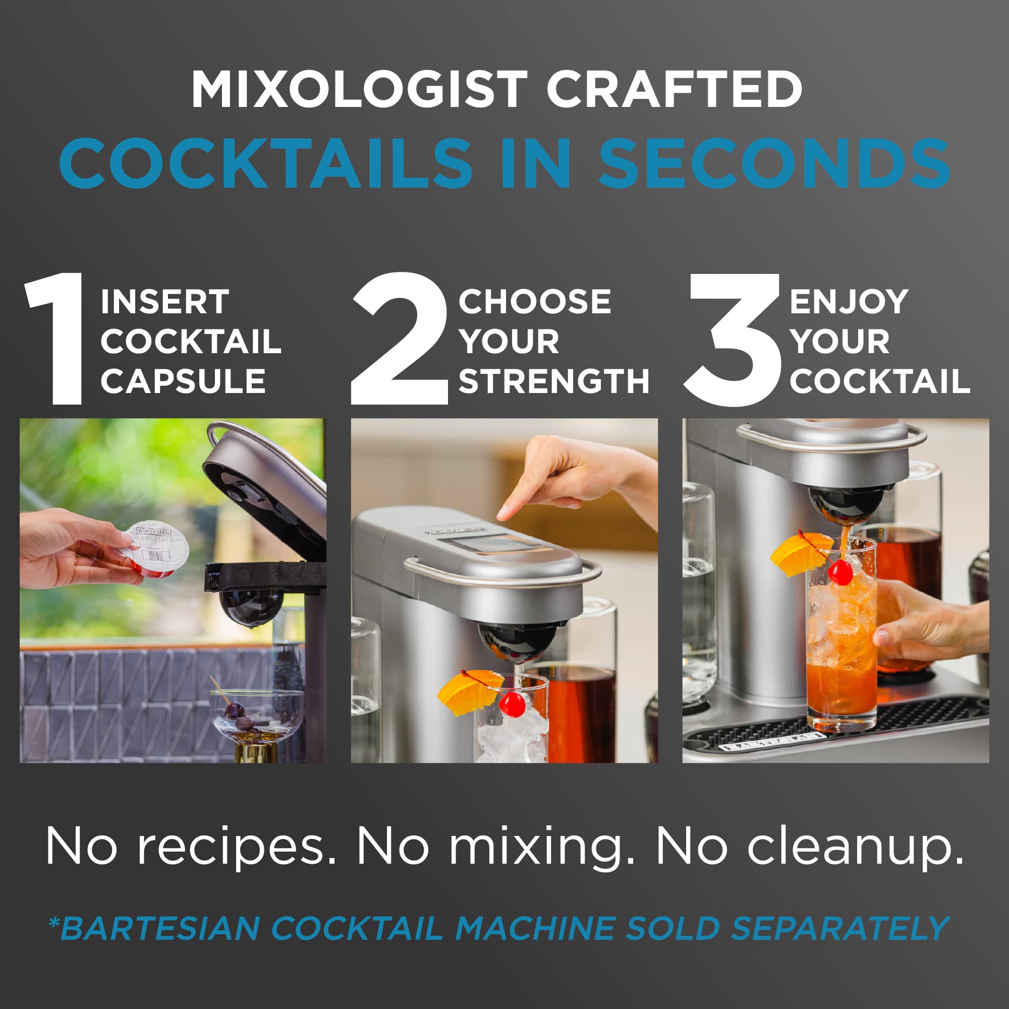The Classic Collection Capsules, Variety Pack of 6 for Bartesian Premium Cocktail Maker (55524)