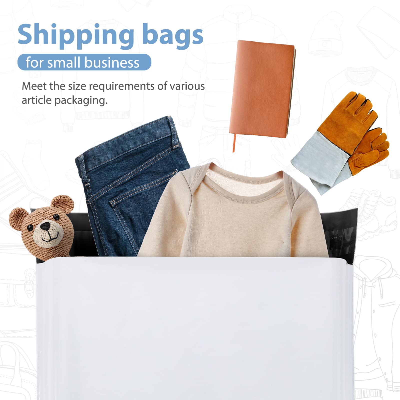 Metronic Poly Mailers 14.5x19 100 Pcs Large Shipping Bags for Clothing Mailing Bags with Strong Self-sealing Adhesive Waterproof and Tear-Proof Postal Bags in White