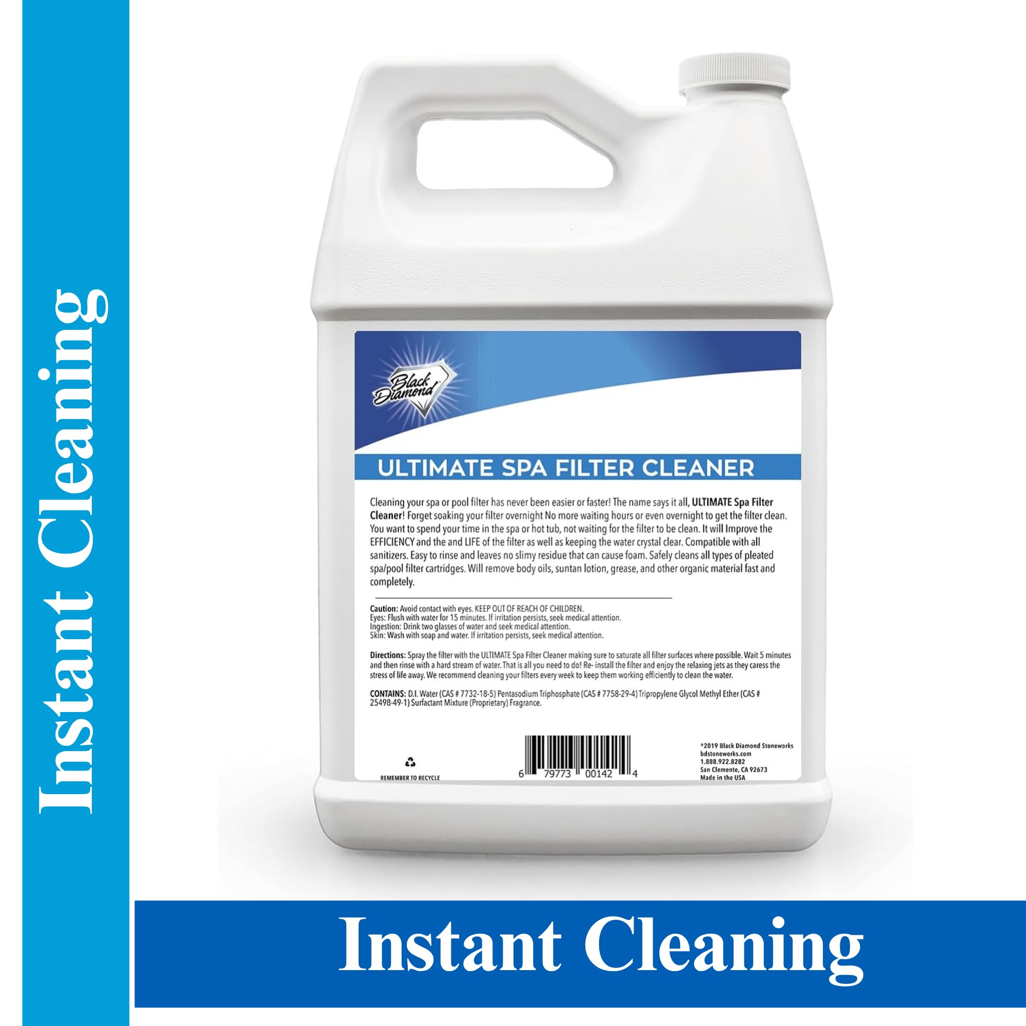 Ultimate Spa Filter Cleaner Fast-Acting Spray. Instant clean for Hot Tub & Pool Filters leaving behind no sticky residue. Prolongs filter life and pool equipment. No soaking. (1-Gallon)