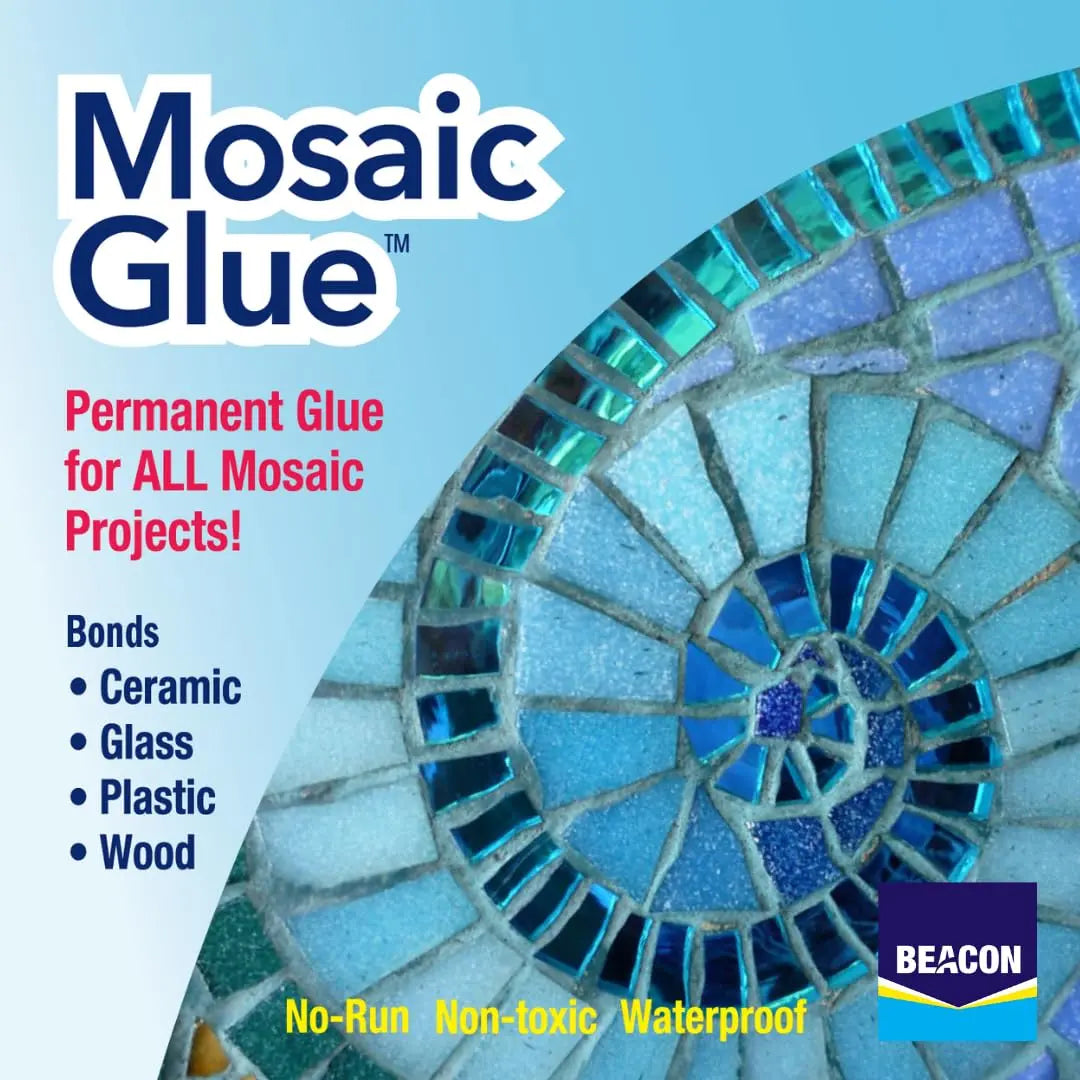 BEACON Mosaic Glue - Non-Toxic & Water Resistant, Ideal for All Tiles & Surfaces, 2-Ounce
