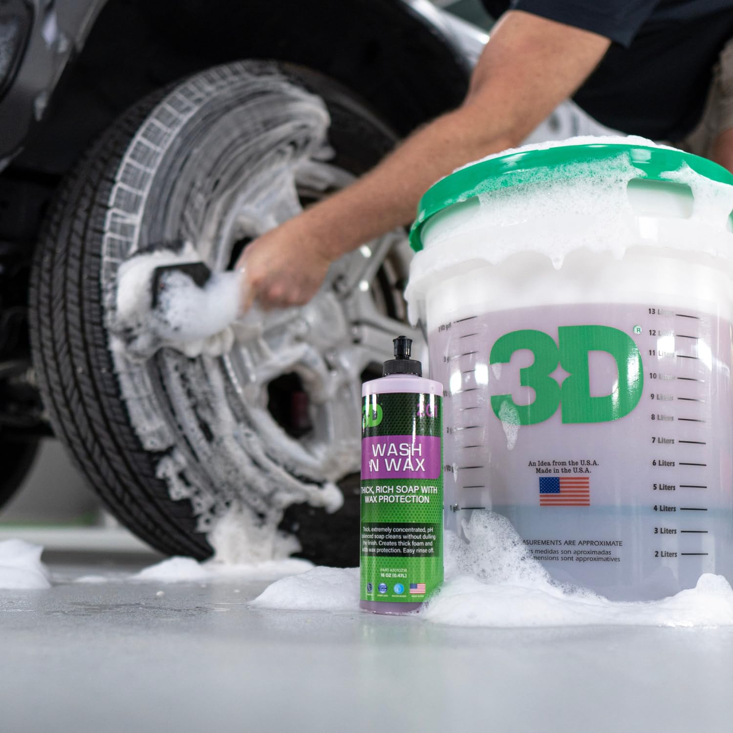 3D Wash N Wax Car Wash Soap - pH Balanced, Easy Rinse, Scratch Free Soap with Wax Protection - 1 Gallon