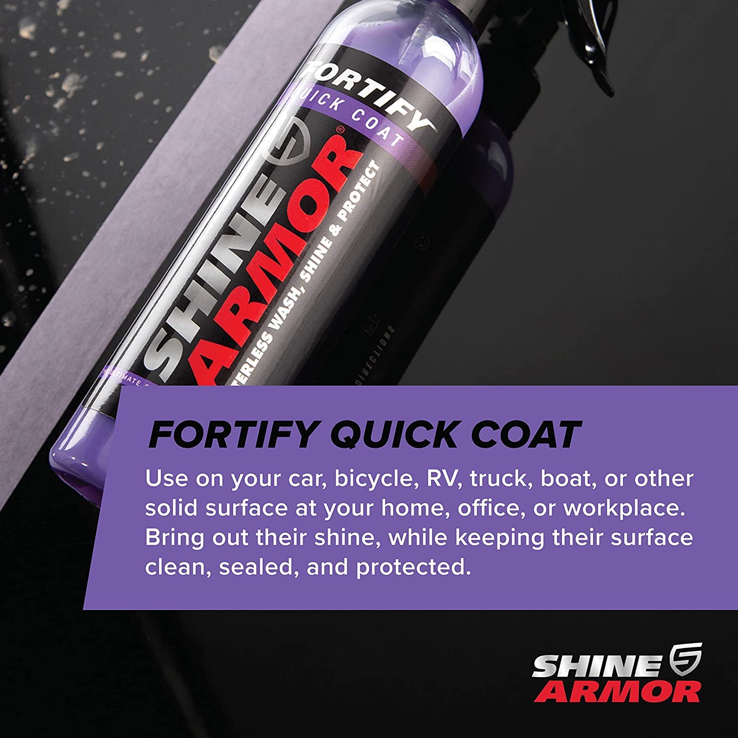 Ceramic Coating Top Coat for Cars Fortify Quick Car Wax Polish Spray Waterless Wash & Wax Hydrophobic Polish & Polymer Paint Sealant Detail Protection 16 Fl Oz by SHINE ARMOR