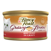 Purina Fancy Feast Gravy Lovers Beef Feast Grilled Gourmet Cat Food in Wet Cat Food Gravy - (Pack of 24) 3 oz. Cans