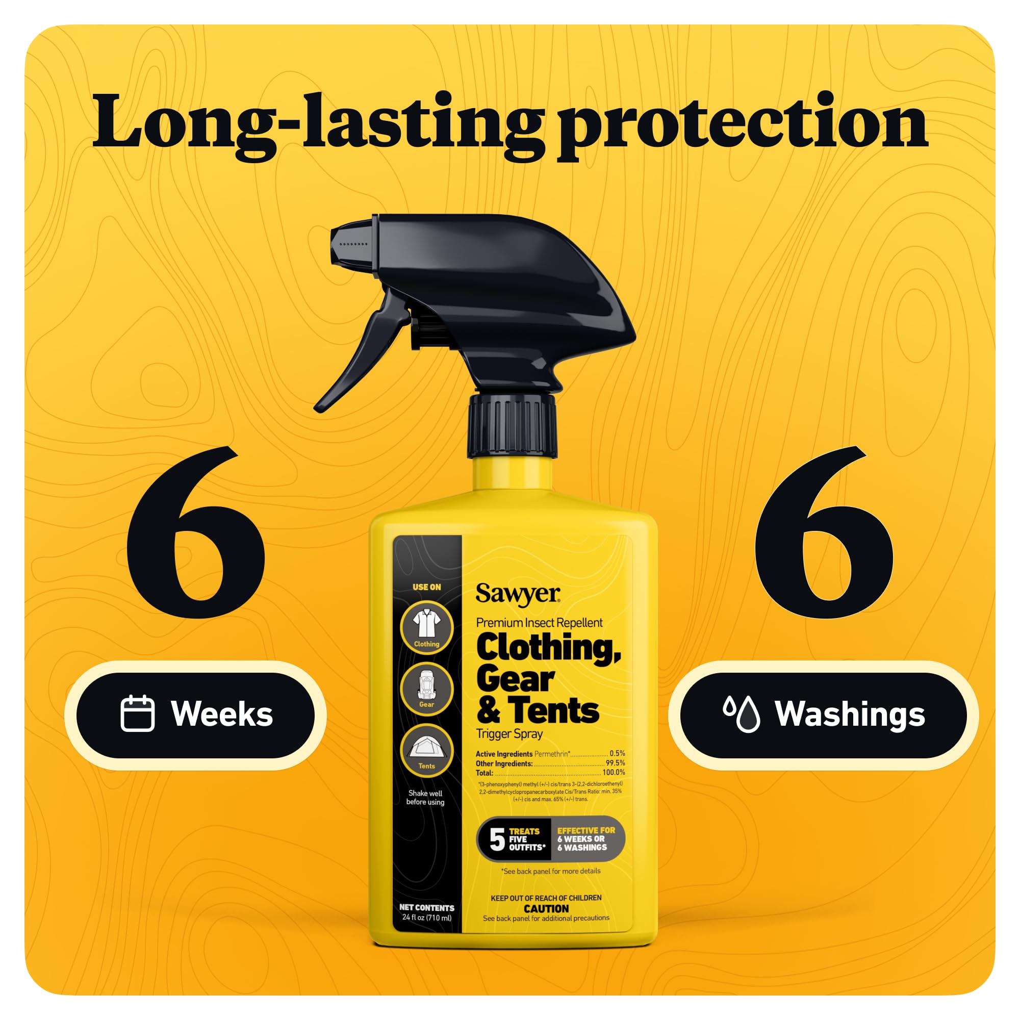 Sawyer Products SP657 Premium Permethrin Insect Repellent for Clothing, Gear & Tents, Trigger Spray, 24-Ounce