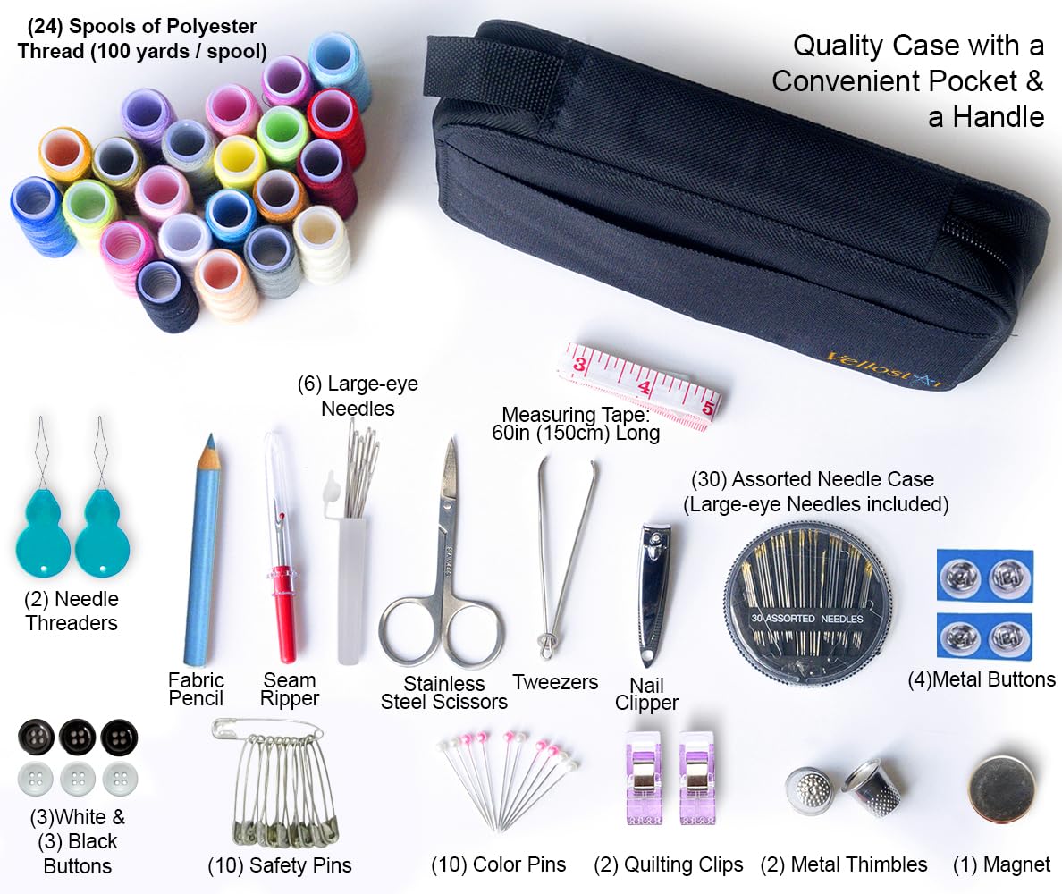 Small Sewing Kit Basic – Easy to Use Needle and Thread Kit with Sewing Supplies and Accessories - Portable Sewing Kit for Beginners - Travel Sewing Kit for Adults for Emergency Clothing Repairs