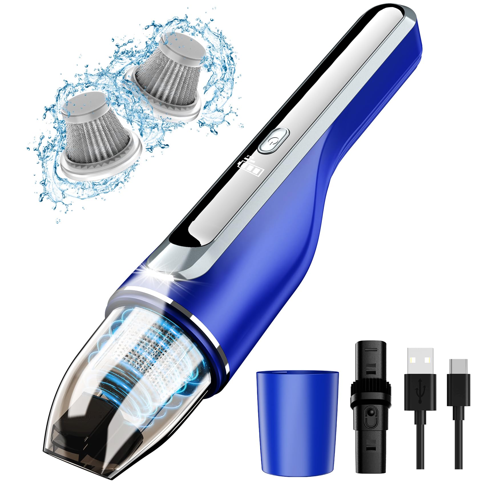 DRECELL Handheld Vacuum Cordless, Car Vacuum with Brushless Motor & 14000Pa Suction, 1.2lbs Lightweight, LED Light, Portable Slim Mini Vacuum Cleaner for Car Home Pet