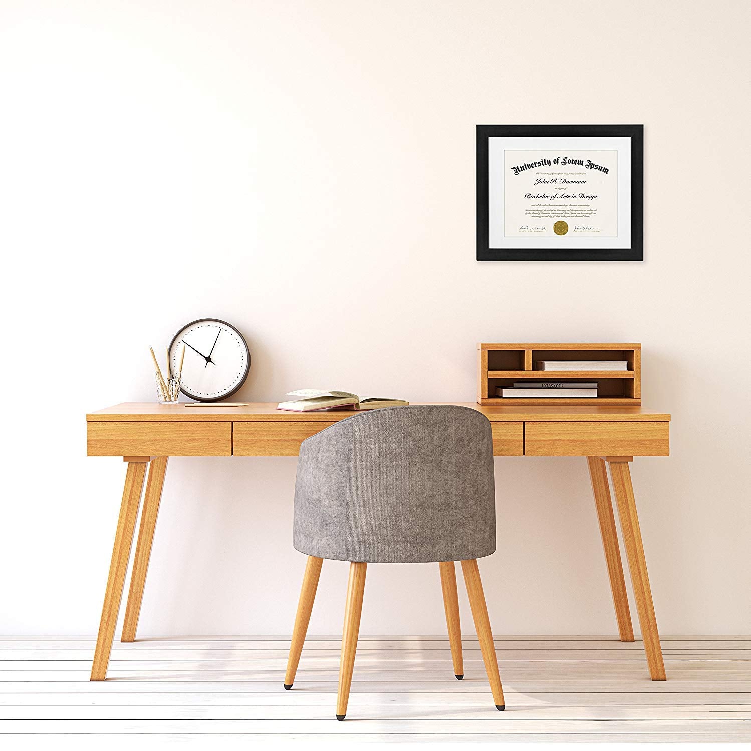 Americanflat 11x14 Diploma Frame with Shatter-Resistant Glass - Use as 8.5x11 Frame with Mat or Display 11x14 Documents Without Mat - Legacy Collection - Certificate Frames for Wall Display - Black