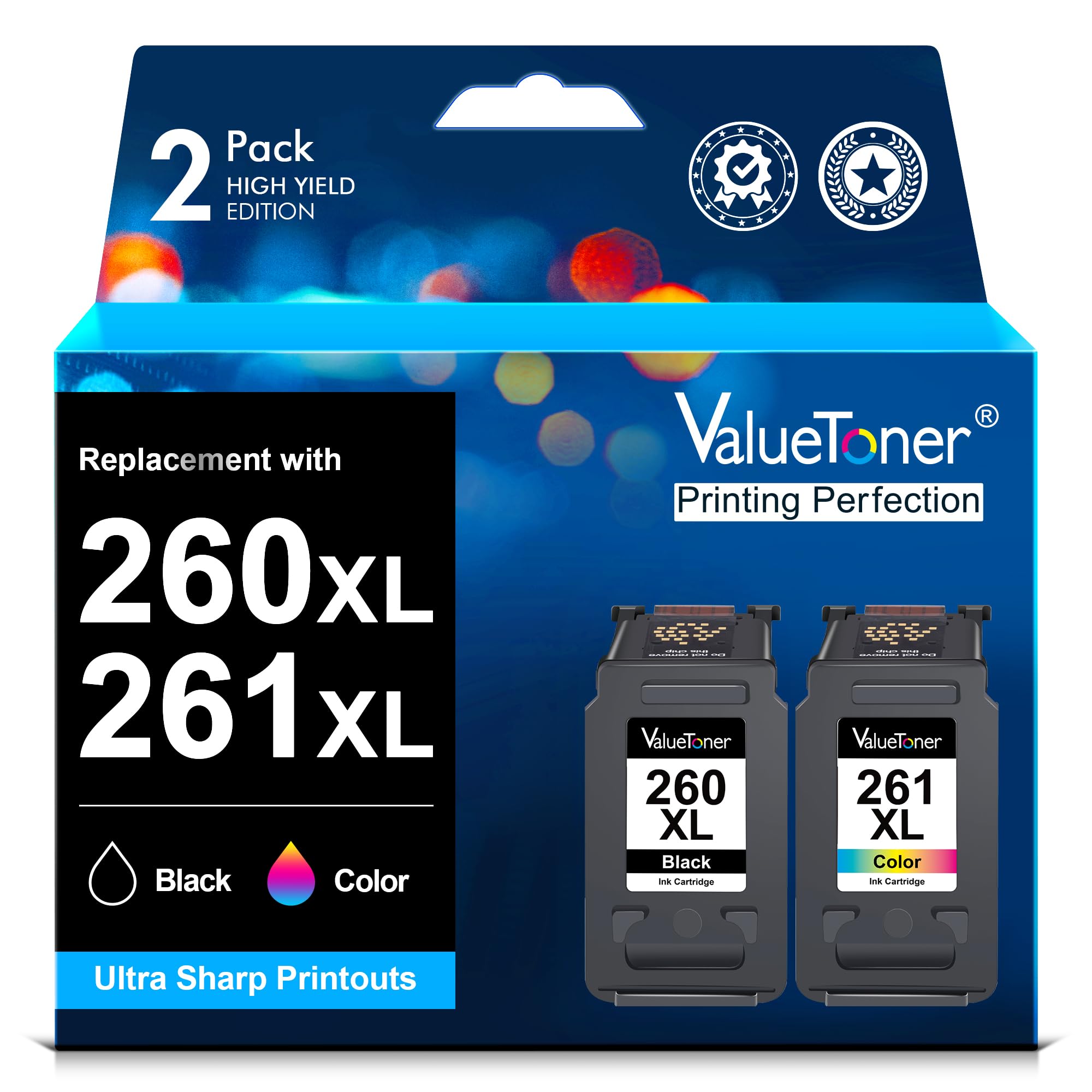 Valuetoner Remanufactured Ink Cartridges Replacement for HP 61 Ink Cartridge Combo Pack 61XL Works with HP Envy 4500 4502 5530 Deskjet 2540 3510 OfficeJet 4630 Printer (1 Black, 1 Tri-Color, 2-Pack)