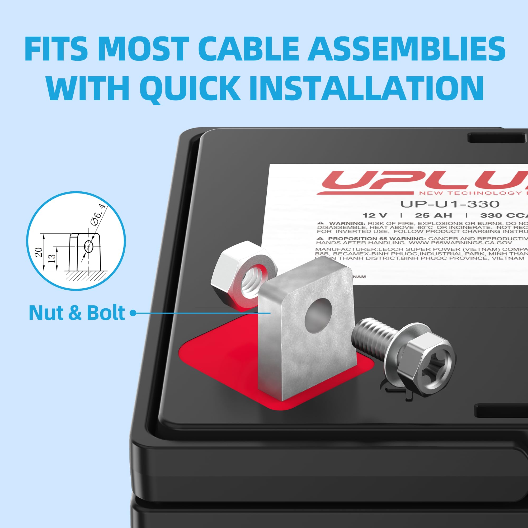 UPLUS U1 Riding Lawn Mower Battery, 12V 330CCA Garden Tractors Battery Maintenance Free AGM Batteries, Fit for John Deere, Cub Cadet, Husqvarna, Craftsman, Toro, Ariens, Poulan Pro and Troy-Bilt