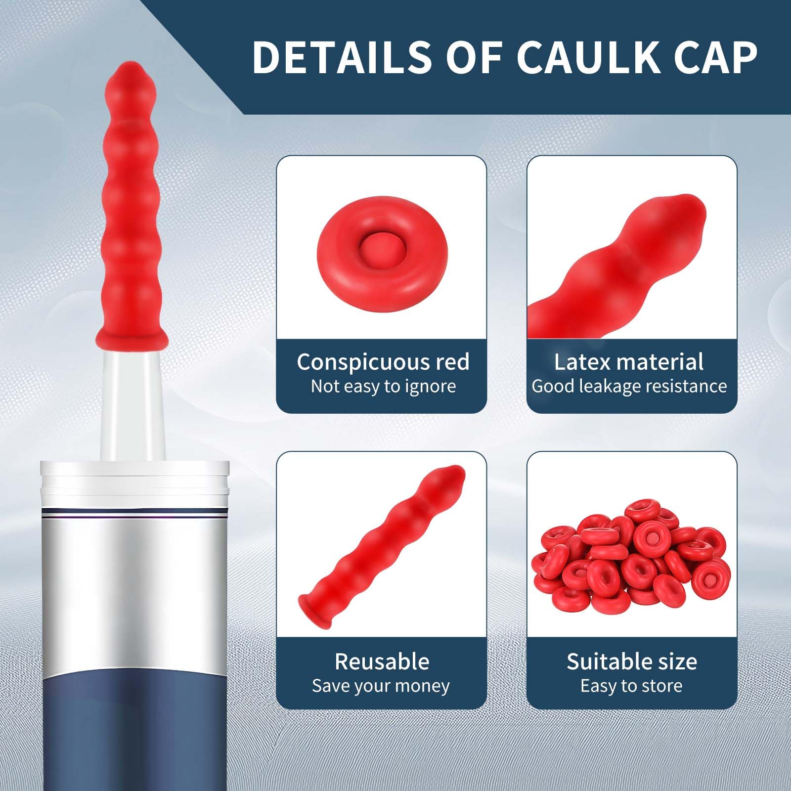 Zonon 35 Pieces Caulk Cap Caulk Saver Finishing Tool Tube Covers Tube Caps for Sealing and Preserving, Red