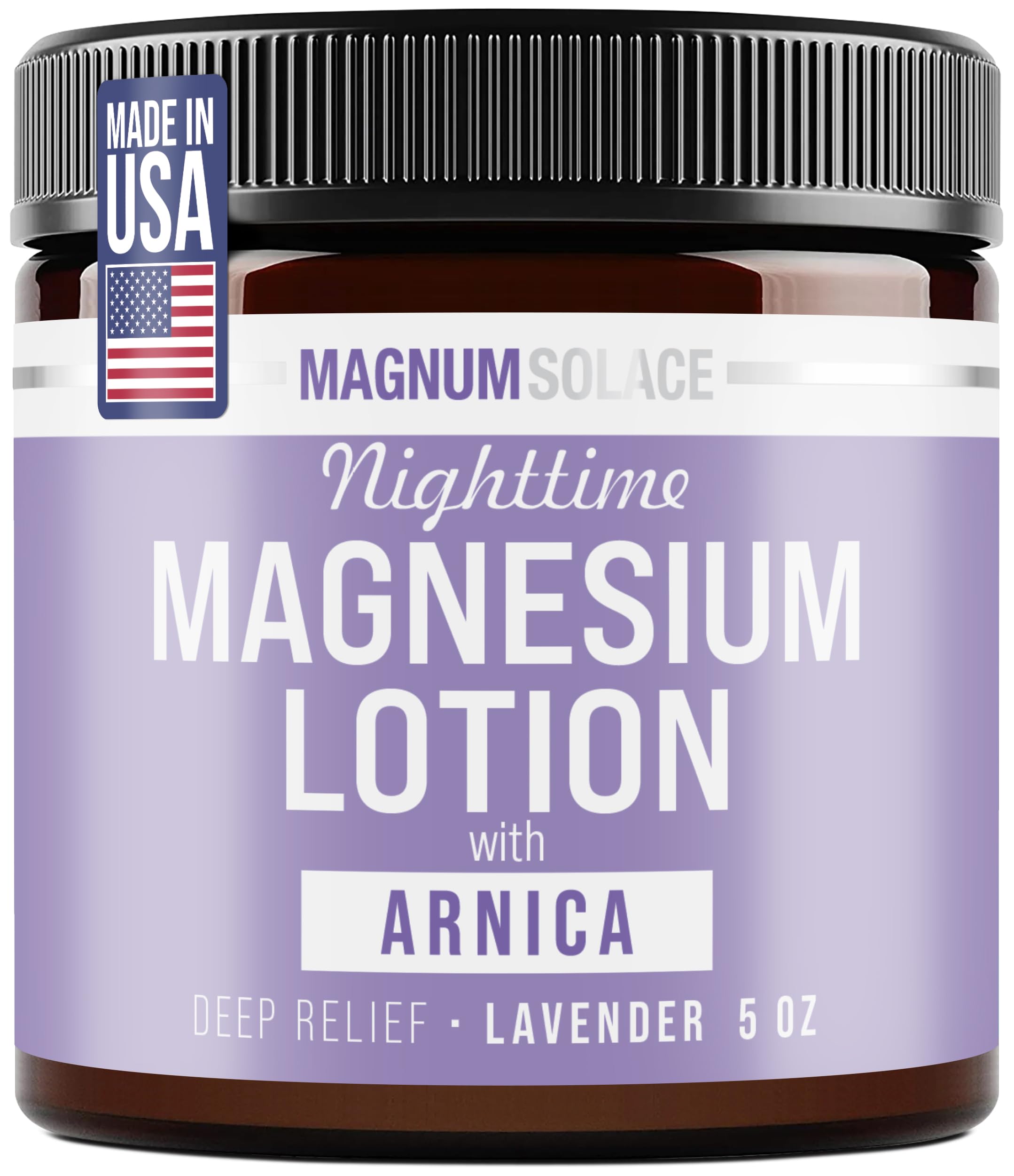 Nighttime Magnesium Lotion with Arnica - Soothing Relief & Relaxation, Highly Concentrated Magnesium for Muscles & Joints - Apply to Legs or Feet Before Bed - Skin-Friendly