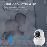 ANMEATE Baby Monitor with Remote Pan-Tilt-Zoom Camera,Large Display Video Baby Monitor with Camera and Audio |Infrared Night Vision |Two Way Talk | Room Temperature| Lullabies and 960ft Range（Black）